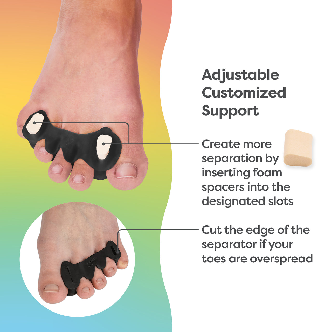 NEW! Customizable Toe Separators with Inserts - ZenToes