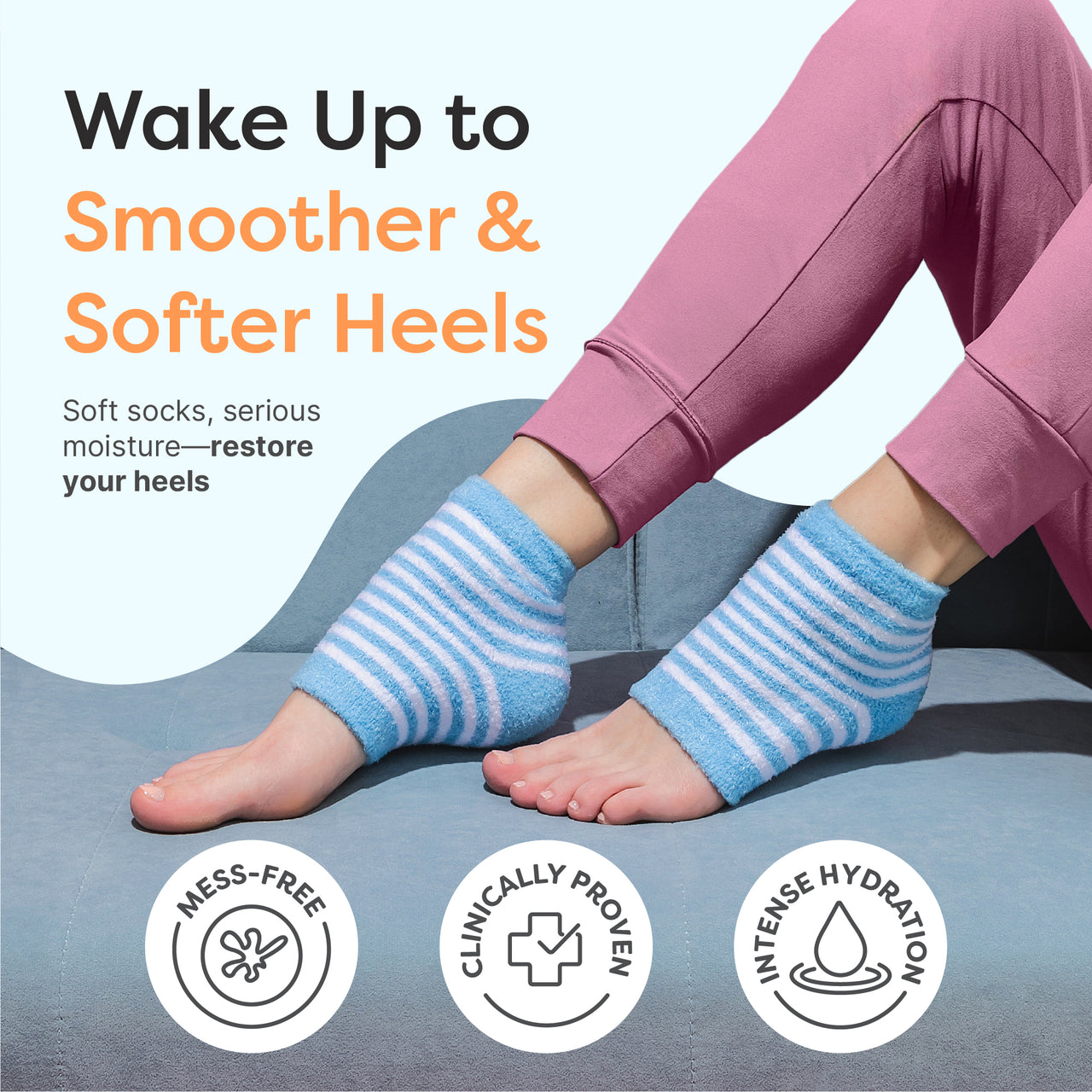 Moisturizing Gel Heel Socks - Fuzzy - ZenToes