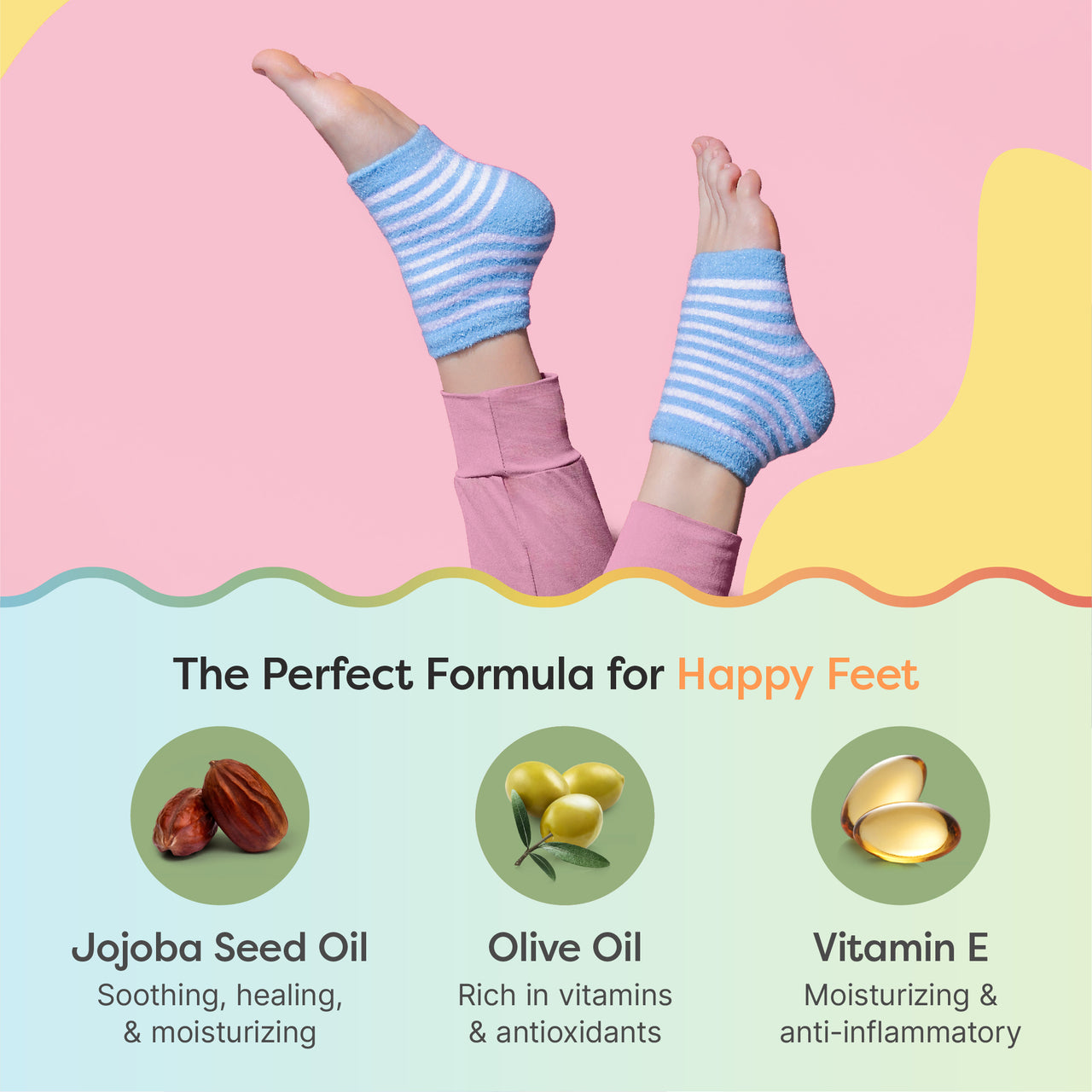 Moisturizing Gel Heel Socks - Fuzzy - ZenToes