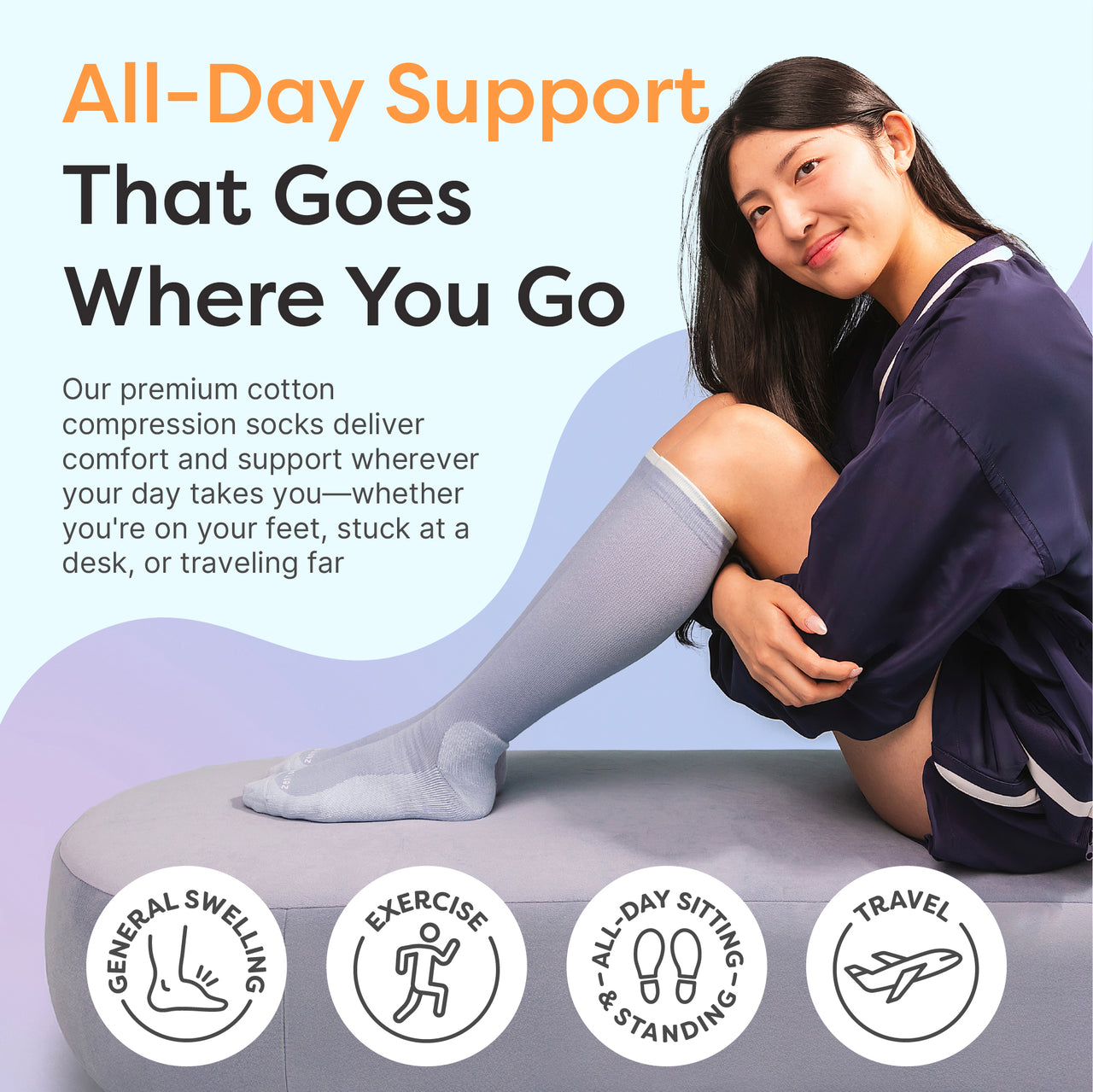 Compression Socks with Anti-Slip Grippers