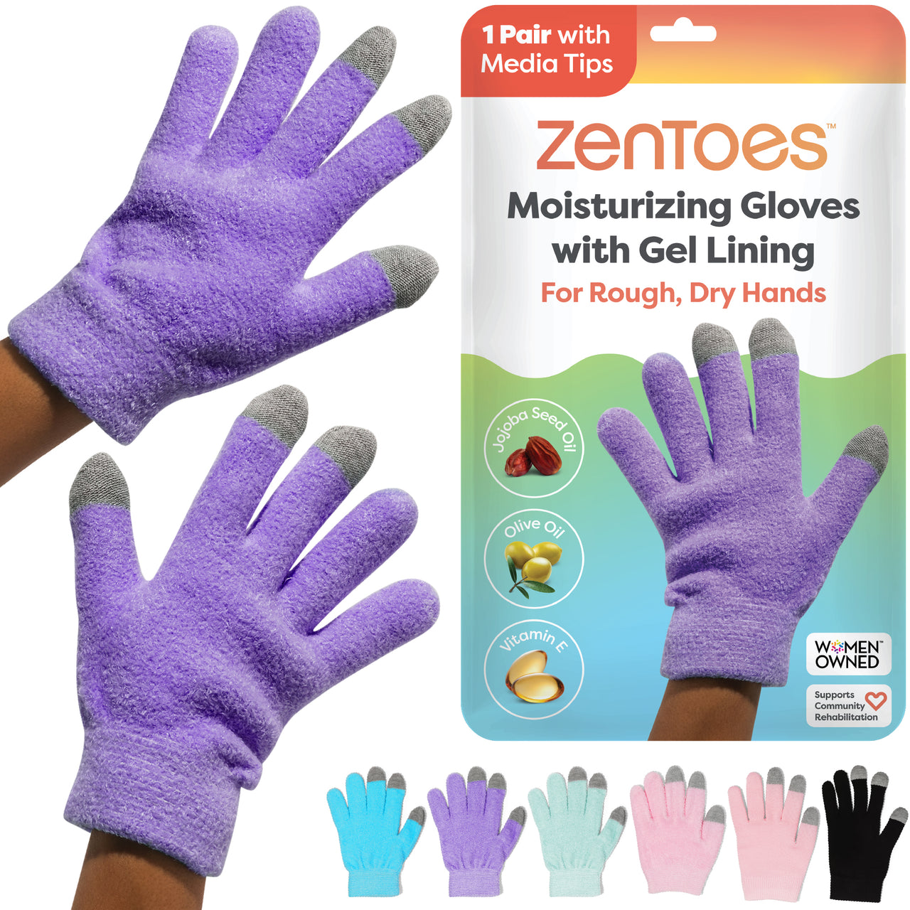 NEW & IMPROVED Moisturizing Gel Lined Gloves - ZenToes
