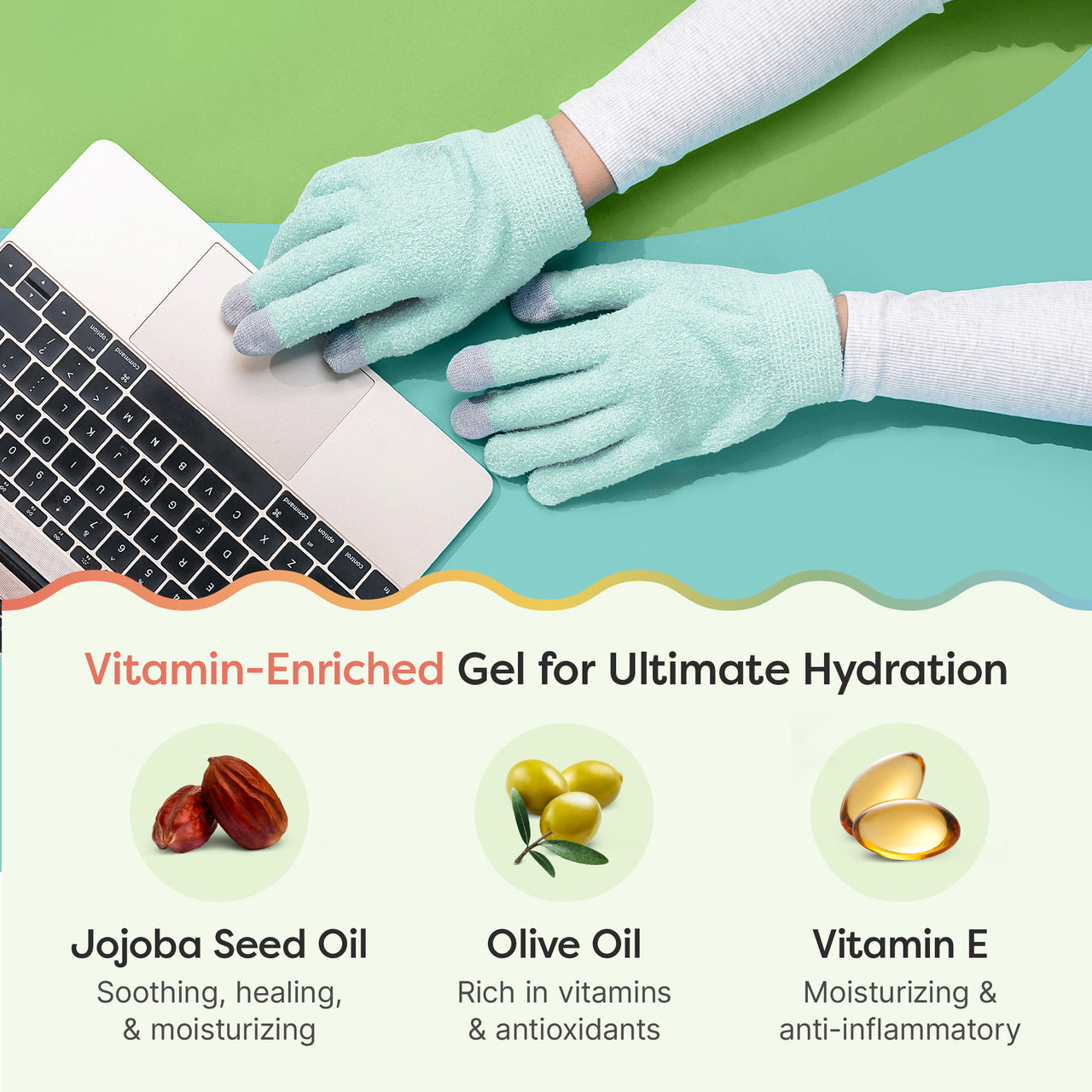 NEW & IMPROVED Moisturizing Gel Lined Gloves - ZenToes
