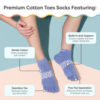Thumbnail for Cotton Toe Socks for Pilates & Yoga