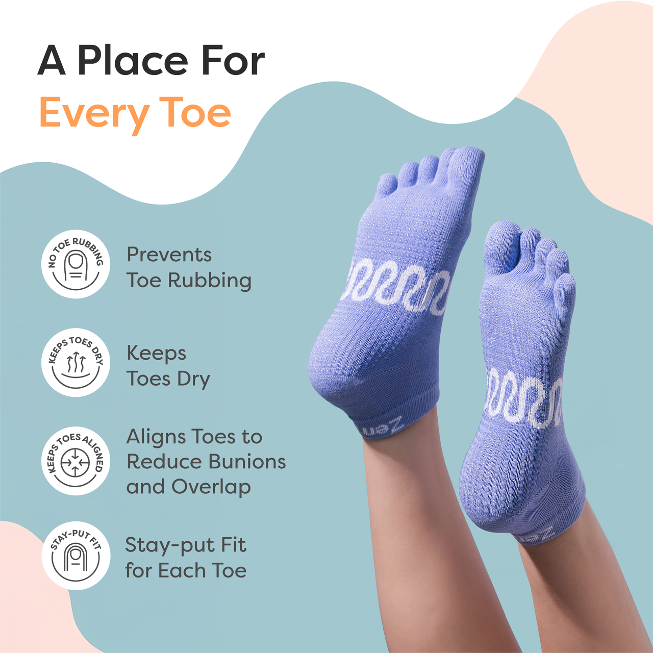 Cotton Toe Socks for Pilates & Yoga