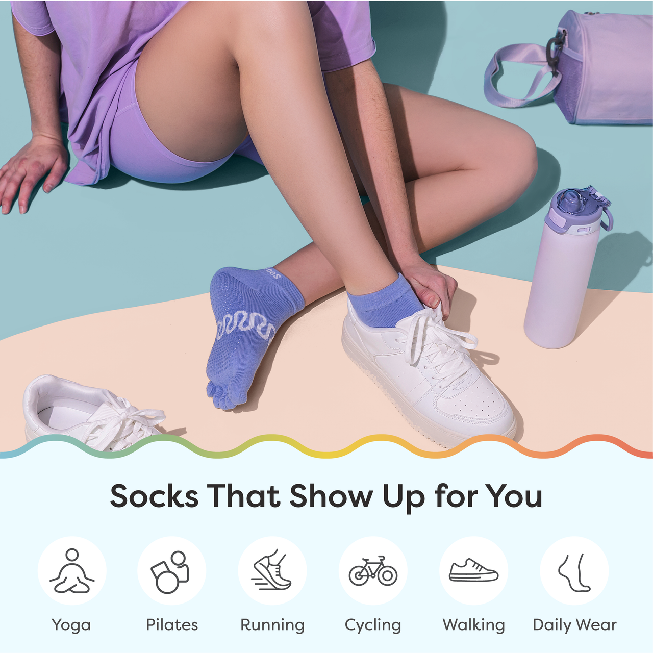 Cotton Toe Socks for Pilates & Yoga