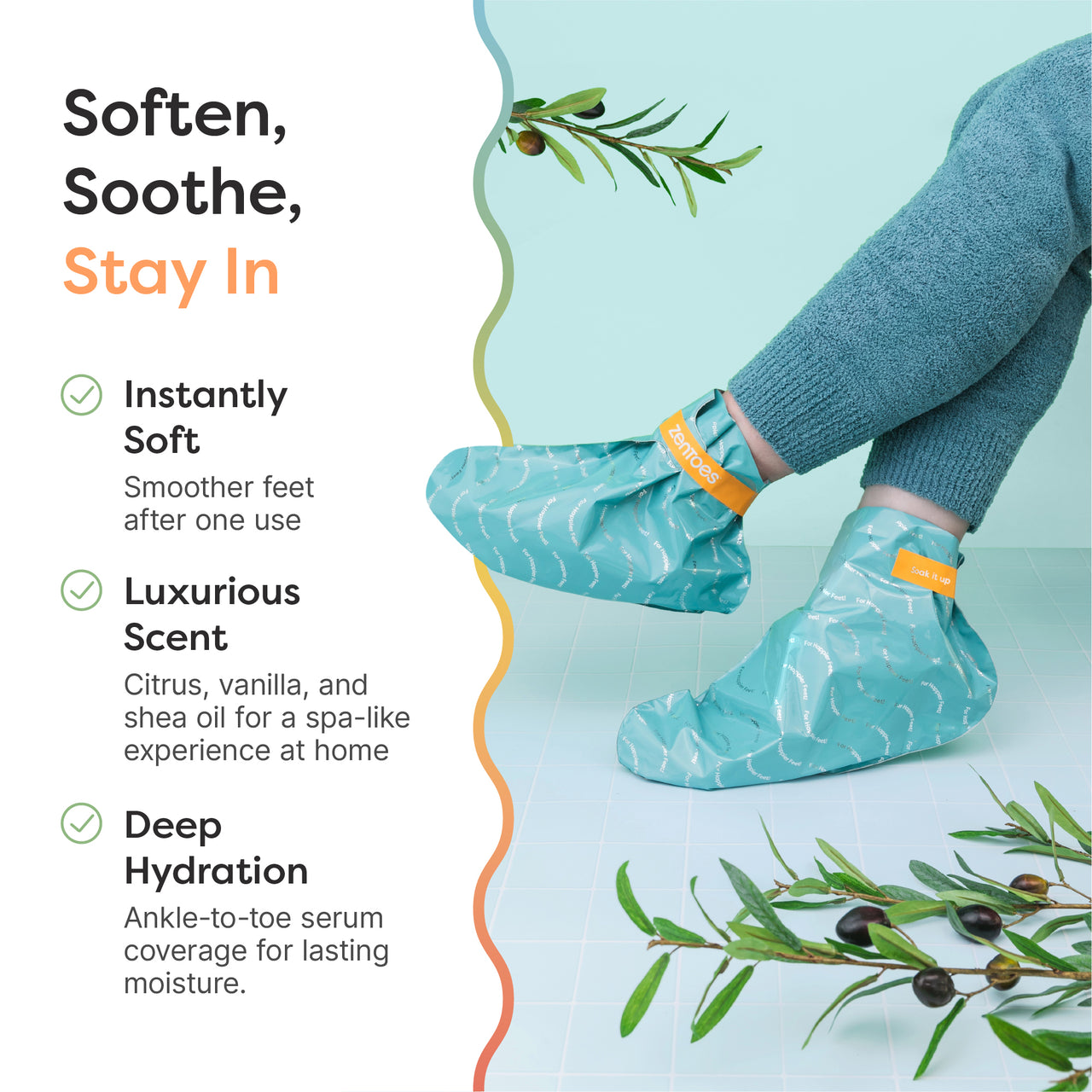 Moisturizing Foot Masks - 1 Pair - ZenToes