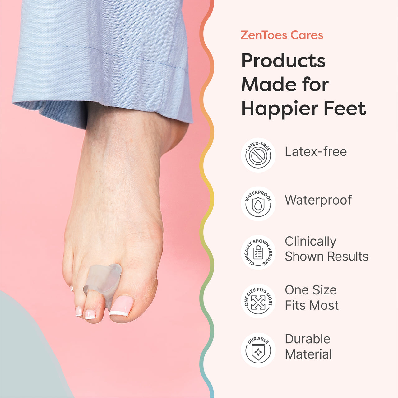Single Loop Firm Gel Toe Corrector for Bunions Test Page - ZenToes