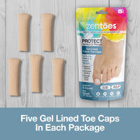 Thumbnail for Fabric Covered Gel Toe Caps - 5 Pack - ZenToes