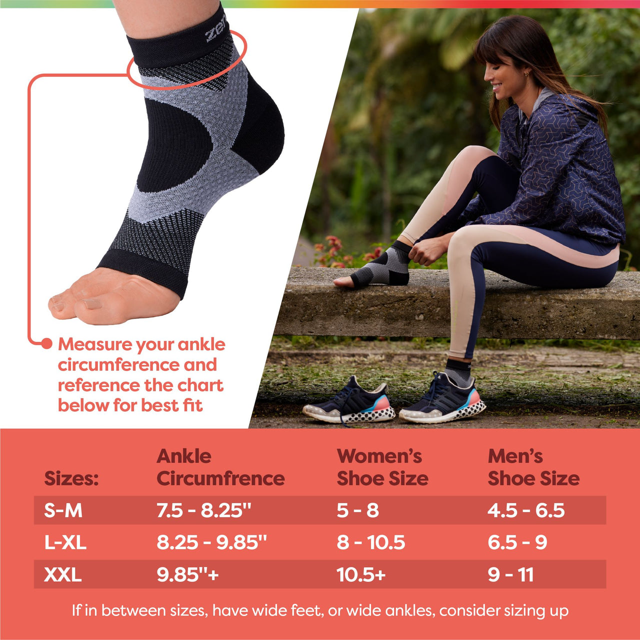 Plantar Fasciitis Compression Socks - 1 Pair - ZenToes