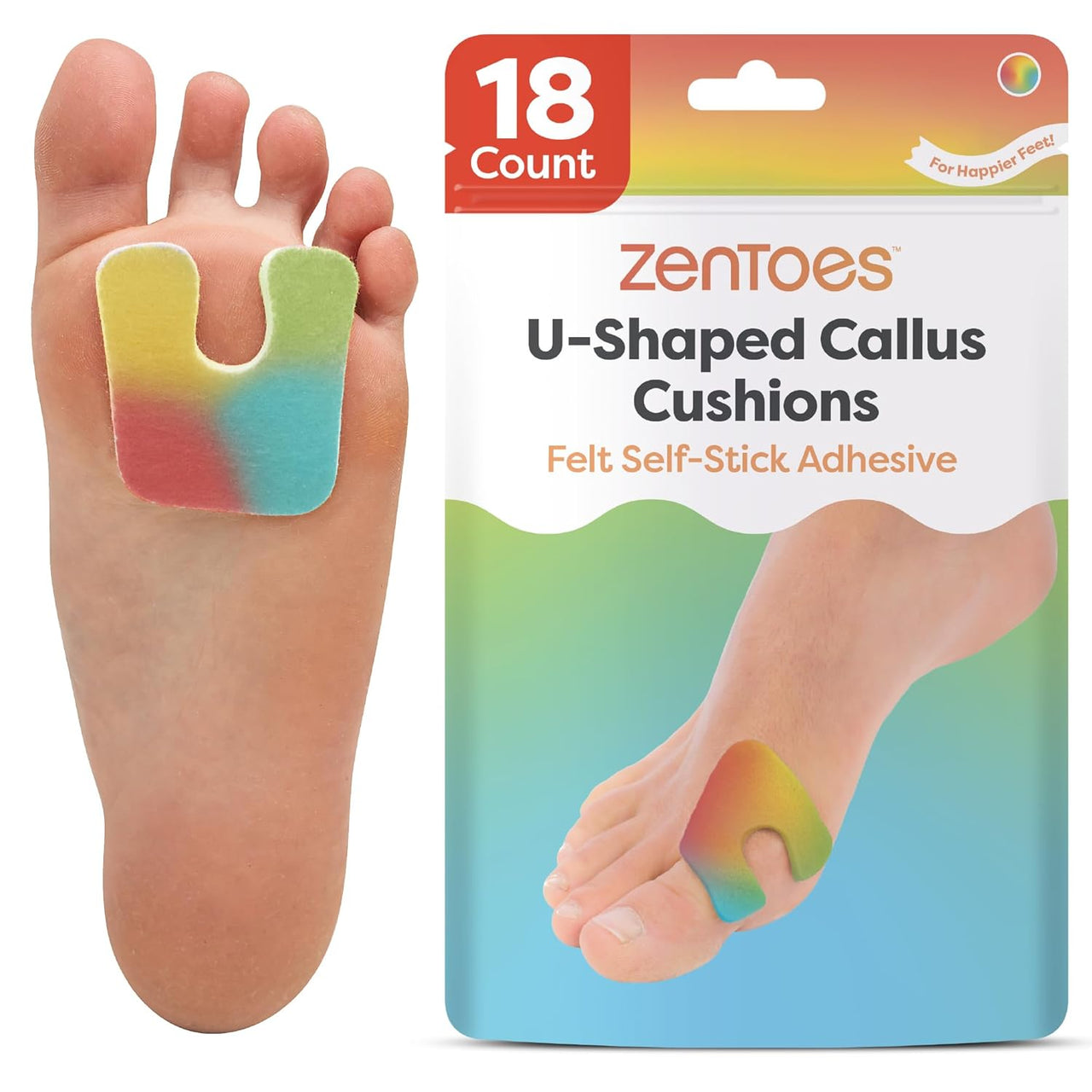 U-Shaped Felt Moleskin Callus Pads - ZenToes