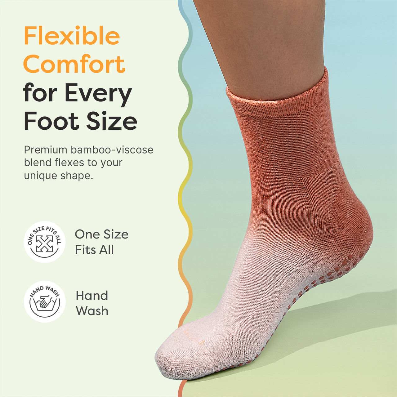 Generic Socks Bamboo Viscose Blend Moisturizing Socks with Anti Slip Grippers – ZenToes