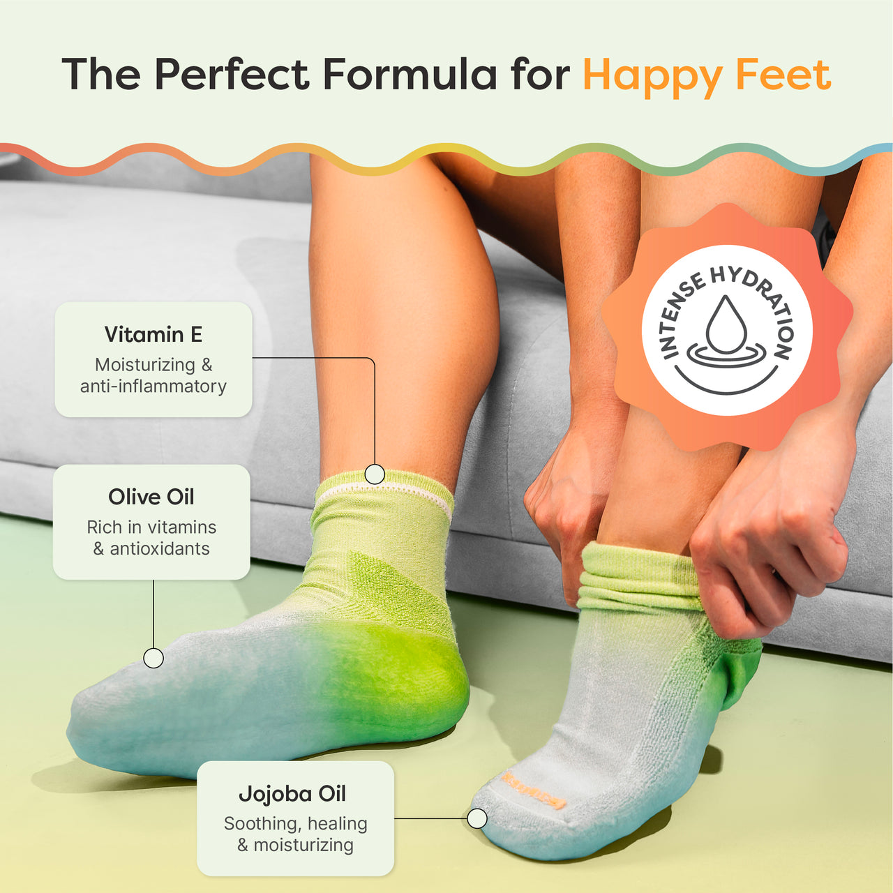 Bamboo Viscose Blend Moisturizing Socks with Anti Slip Grippers