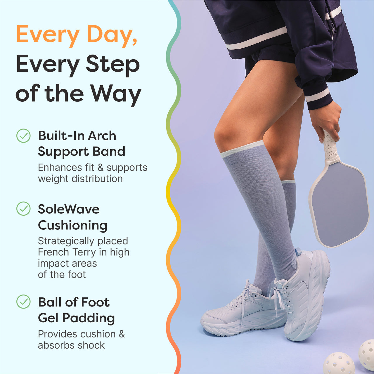 Compression Socks with Ball of Foot Cushion