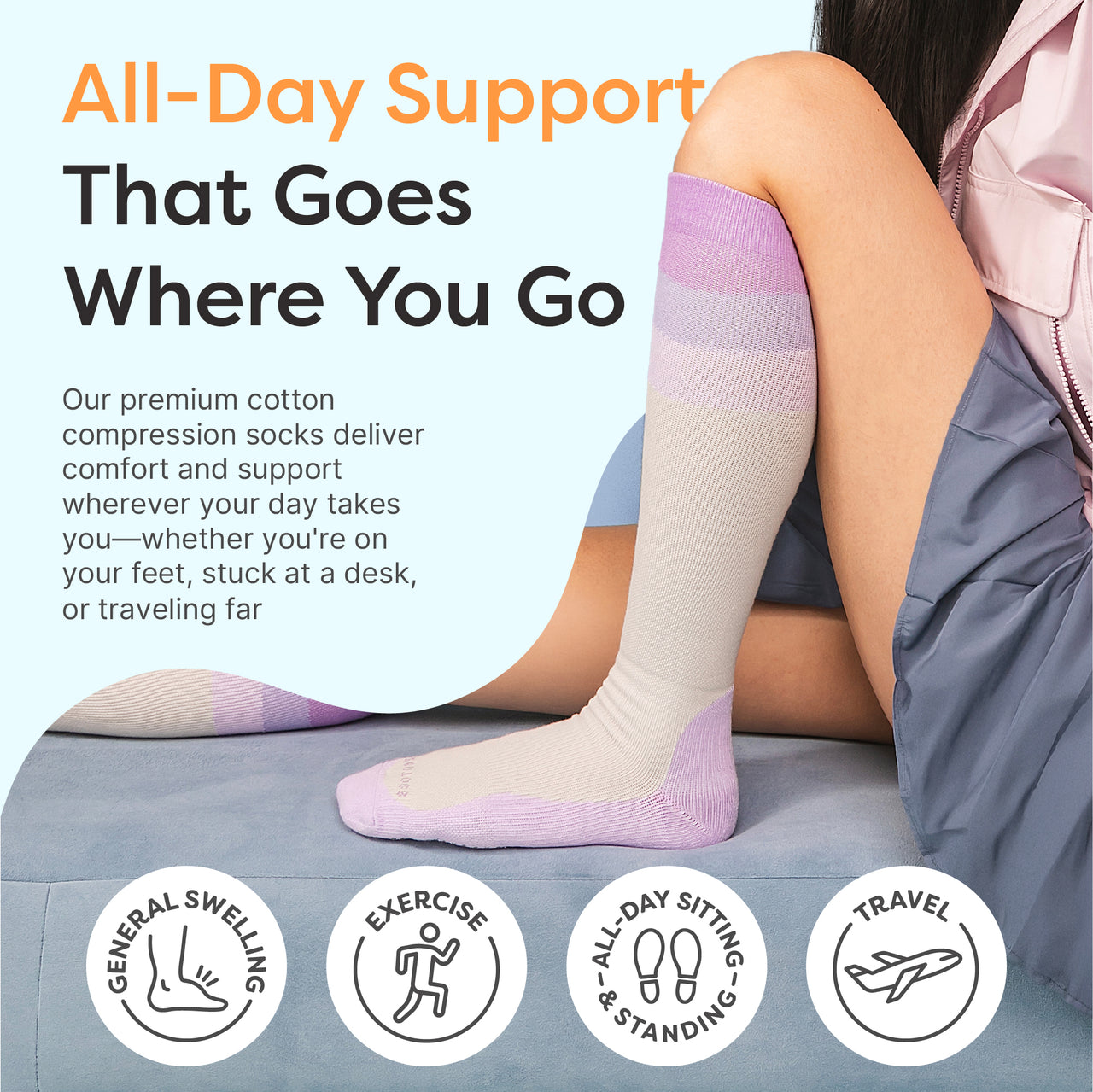 Compression Socks with Targeted Cushioning