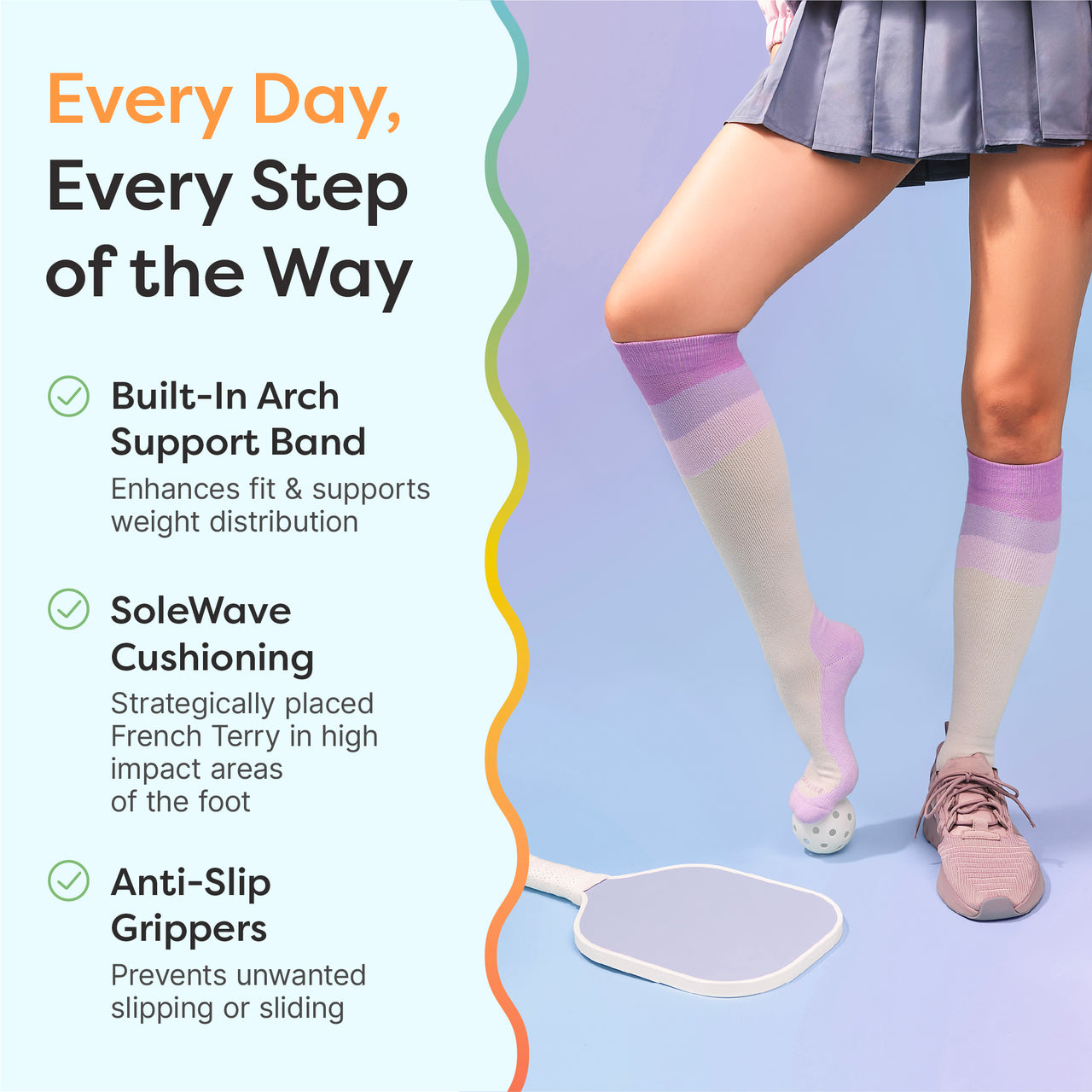 Compression Socks with Anti-Slip Grippers