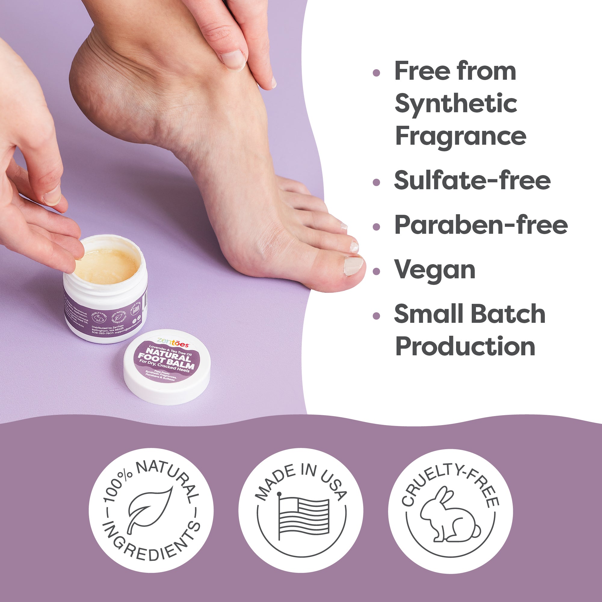 100% Natural Hydrating Foot Balm - ZenToes
