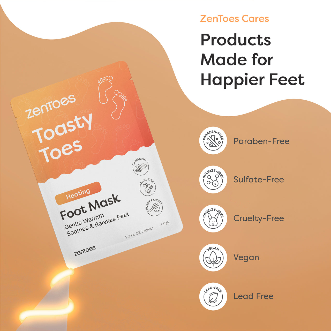 Heating Foot Mask Infused with Shea Butter & Cinnamon Oil