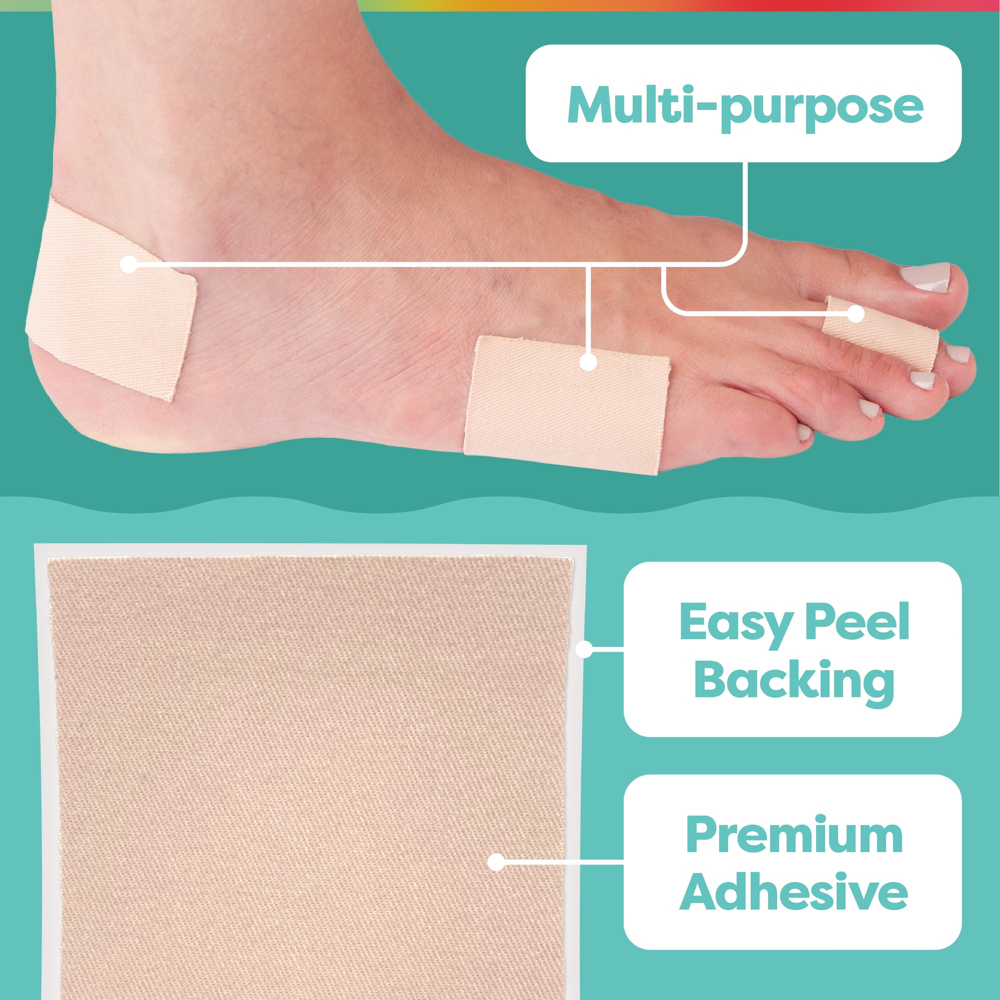 ZenToes Moleskin Blister Prevention Sheets to Protect Feet, Toes and Heels from Rubbing Shoes, Size: One size, Beige