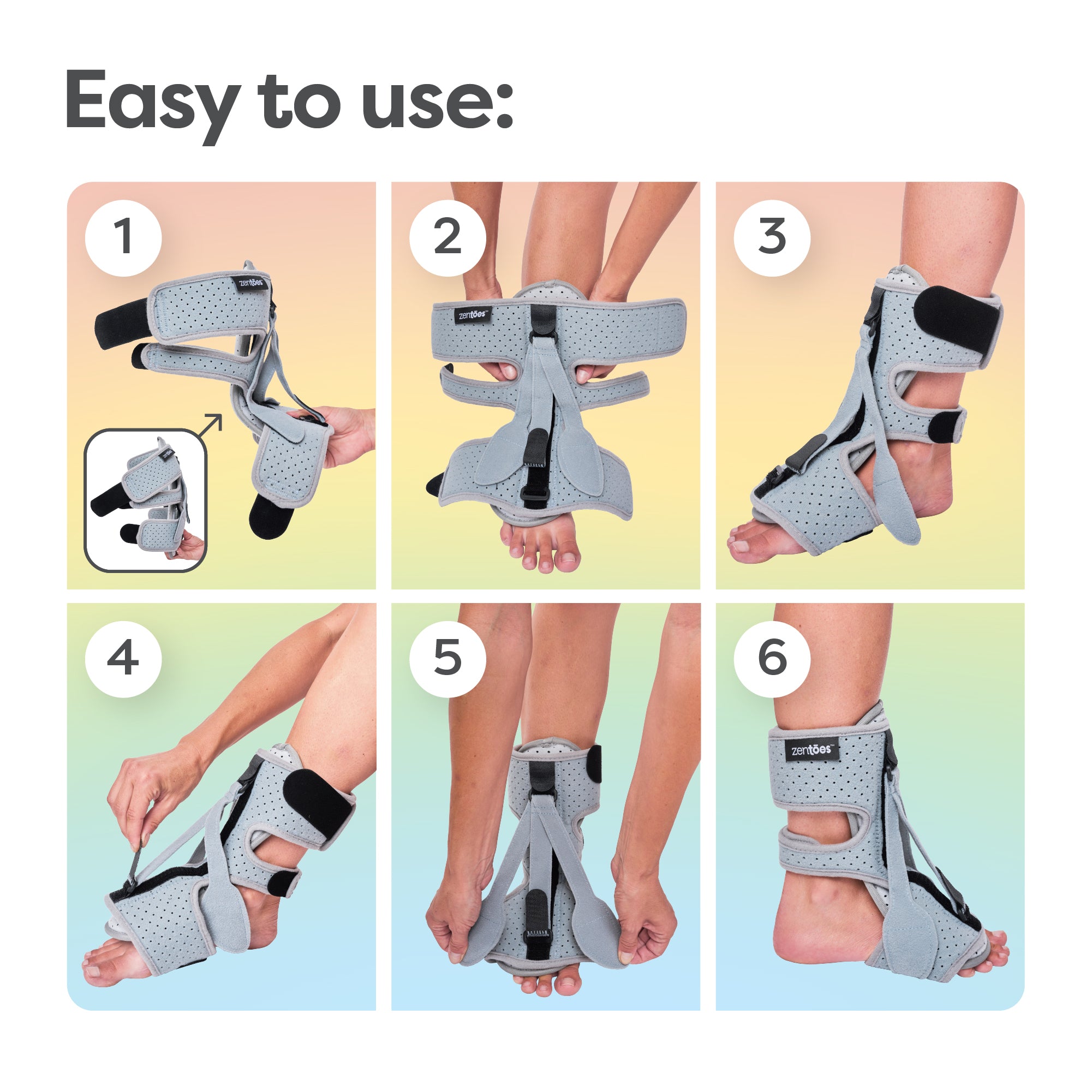 2 Pack Plantar Fasciitis Night Splint, Upgrade 3 Adjustable straps Relief  for Women & Men, Brace, Achilles Tendonitis and Foot Drop. (black)