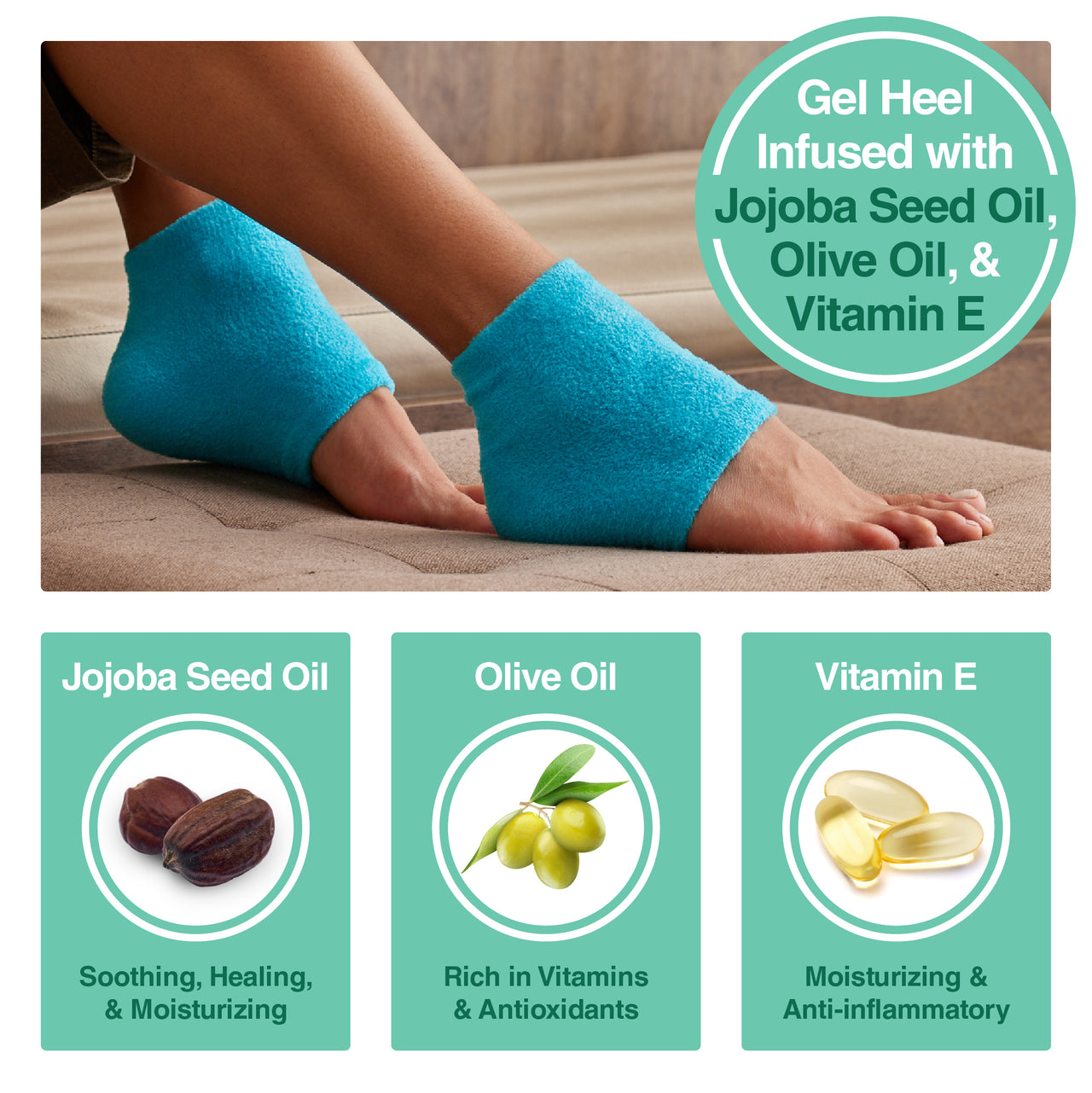 NEW Wide Width Moisturizing Gel Heel Socks - Fuzzy - ZenToes