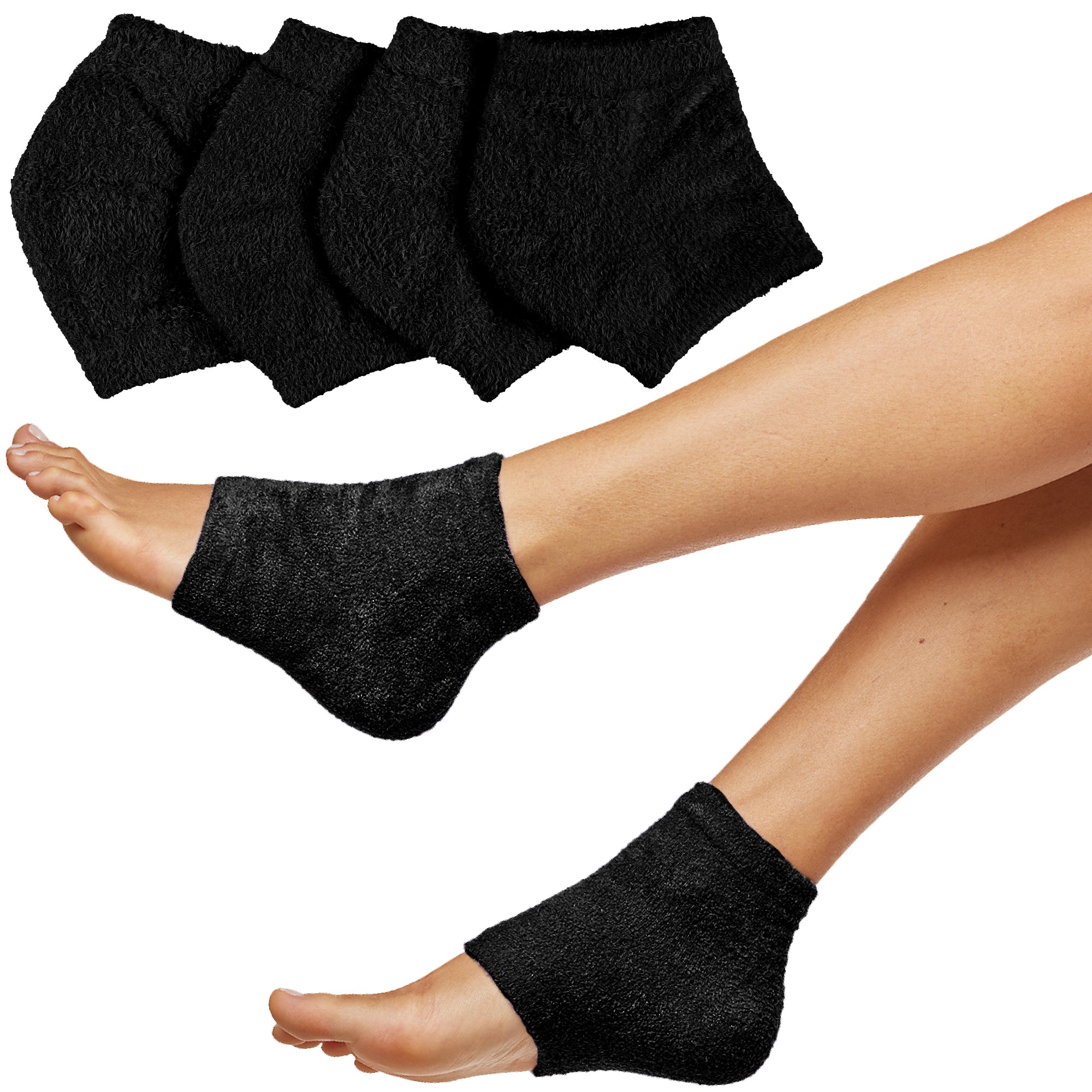 Zentoes Moisturizing Heel Socks 2 Pairs Gel Lined Toeless Spa