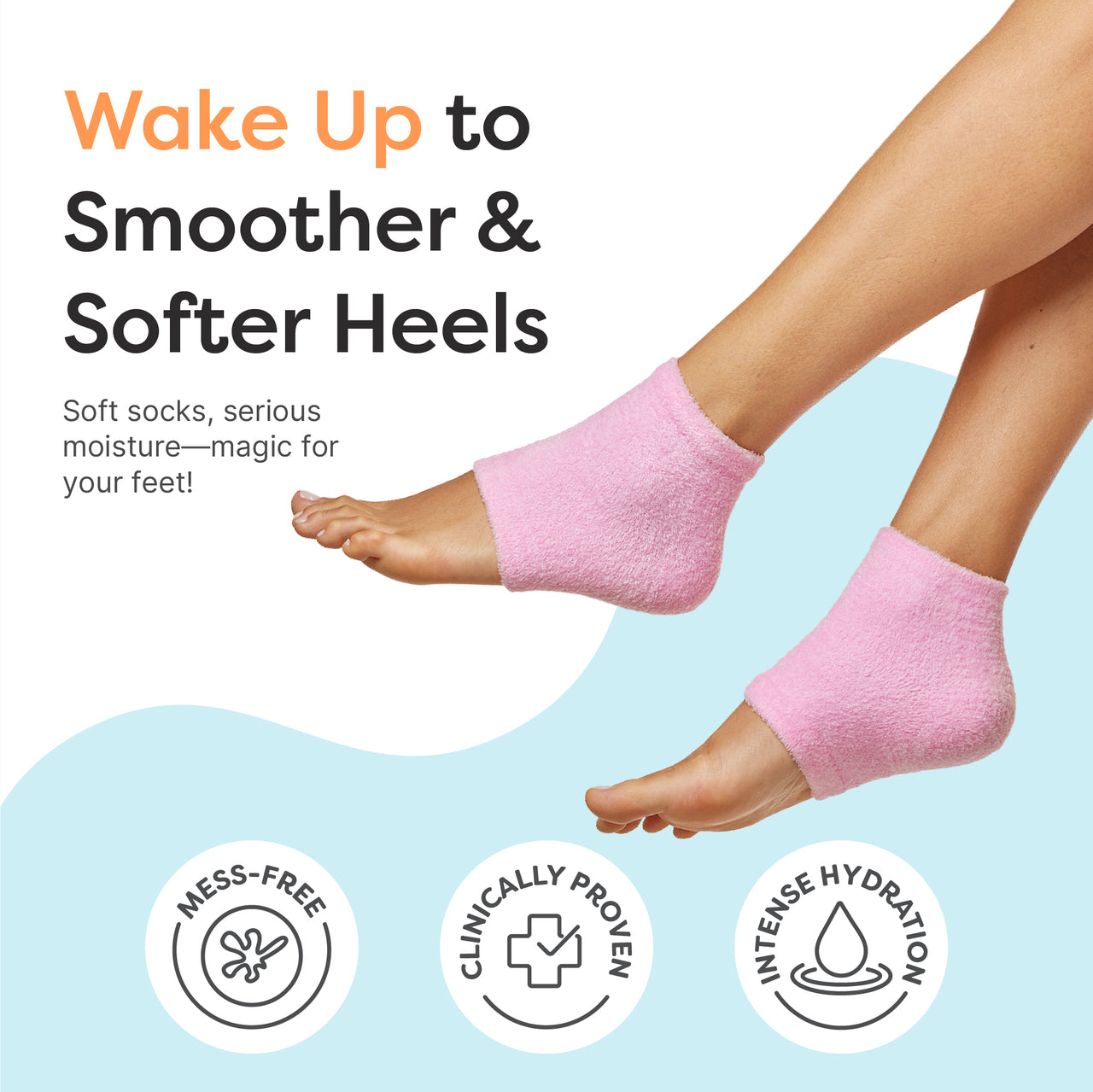 Moisturizing Gel Heel Socks - Fuzzy