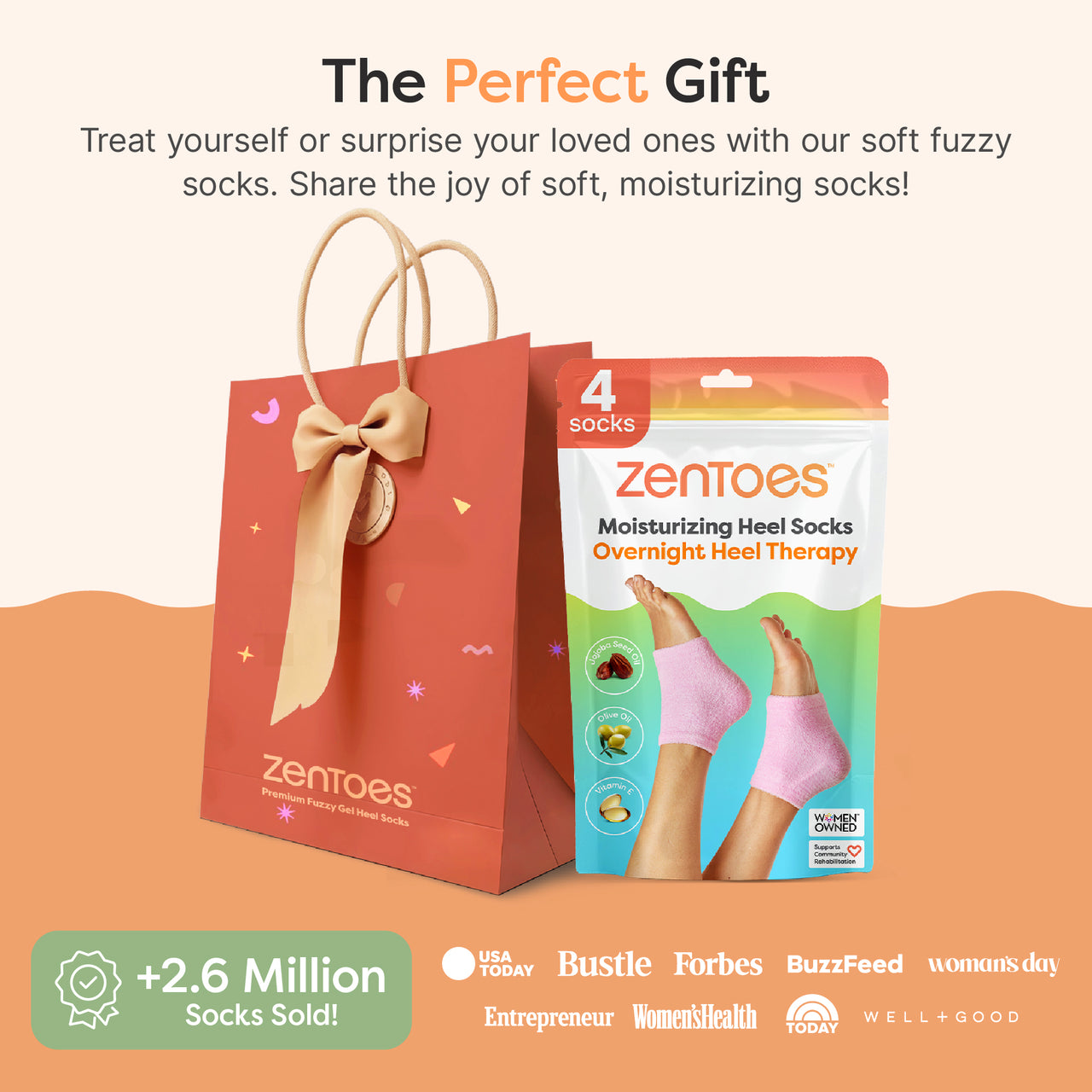 Moisturizing Gel Heel Socks - Fuzzy