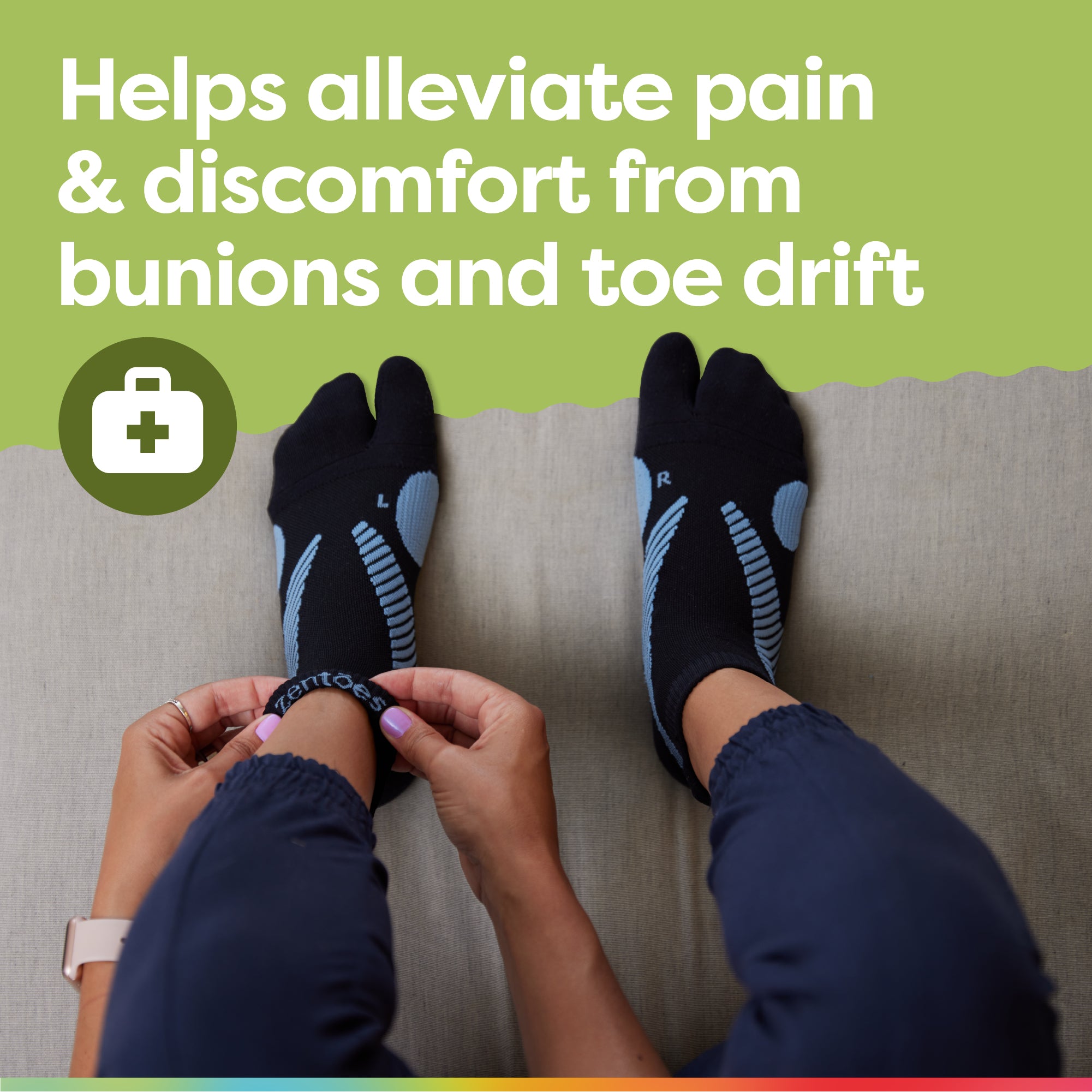 Ankle socks with toe separator, Socks for bunions