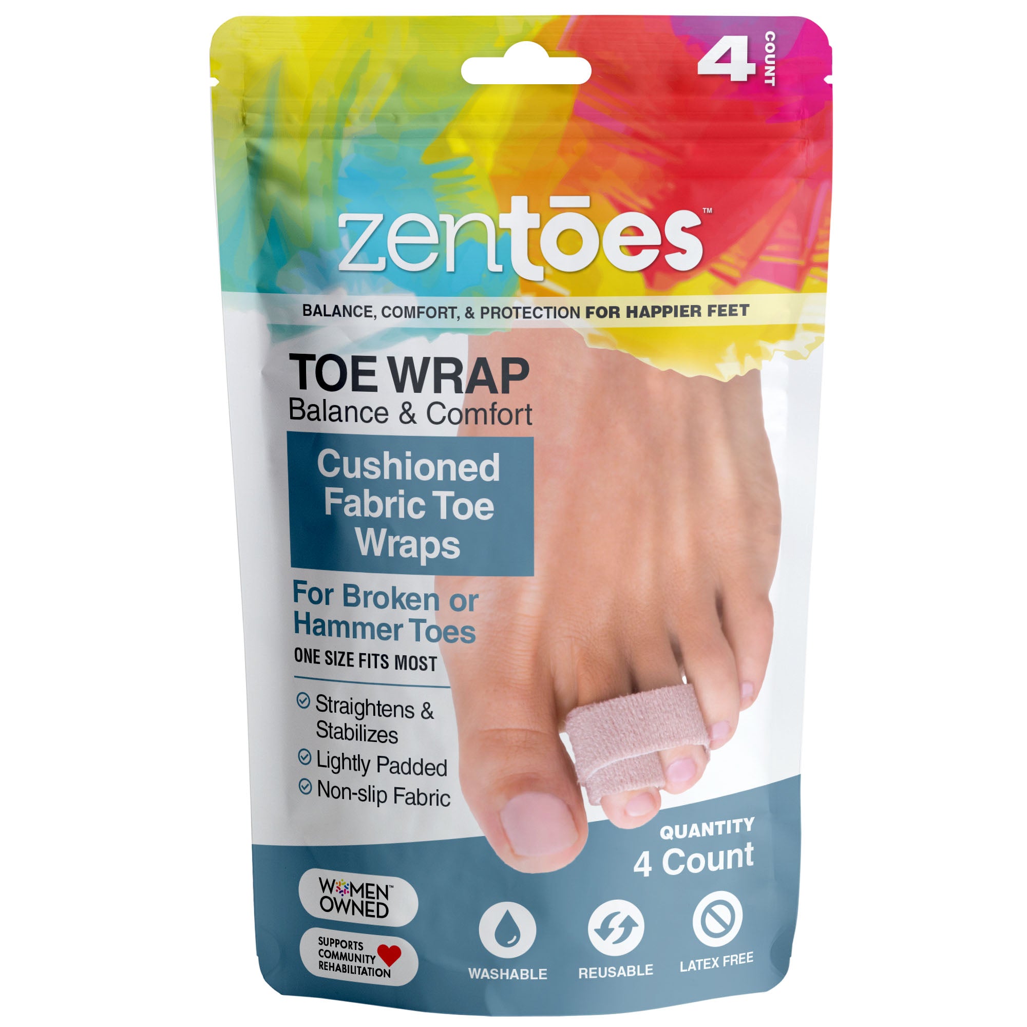 Buddy Wraps for Broken Toes - 4 Count - ZenToes