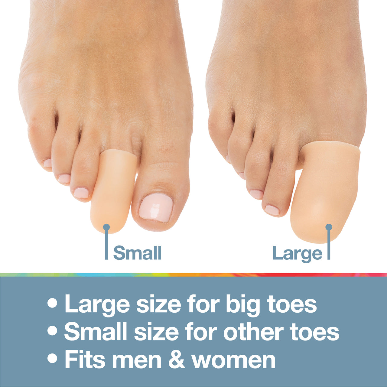 Gel Toe Caps, Multi-Size - 6 Count - ZenToes