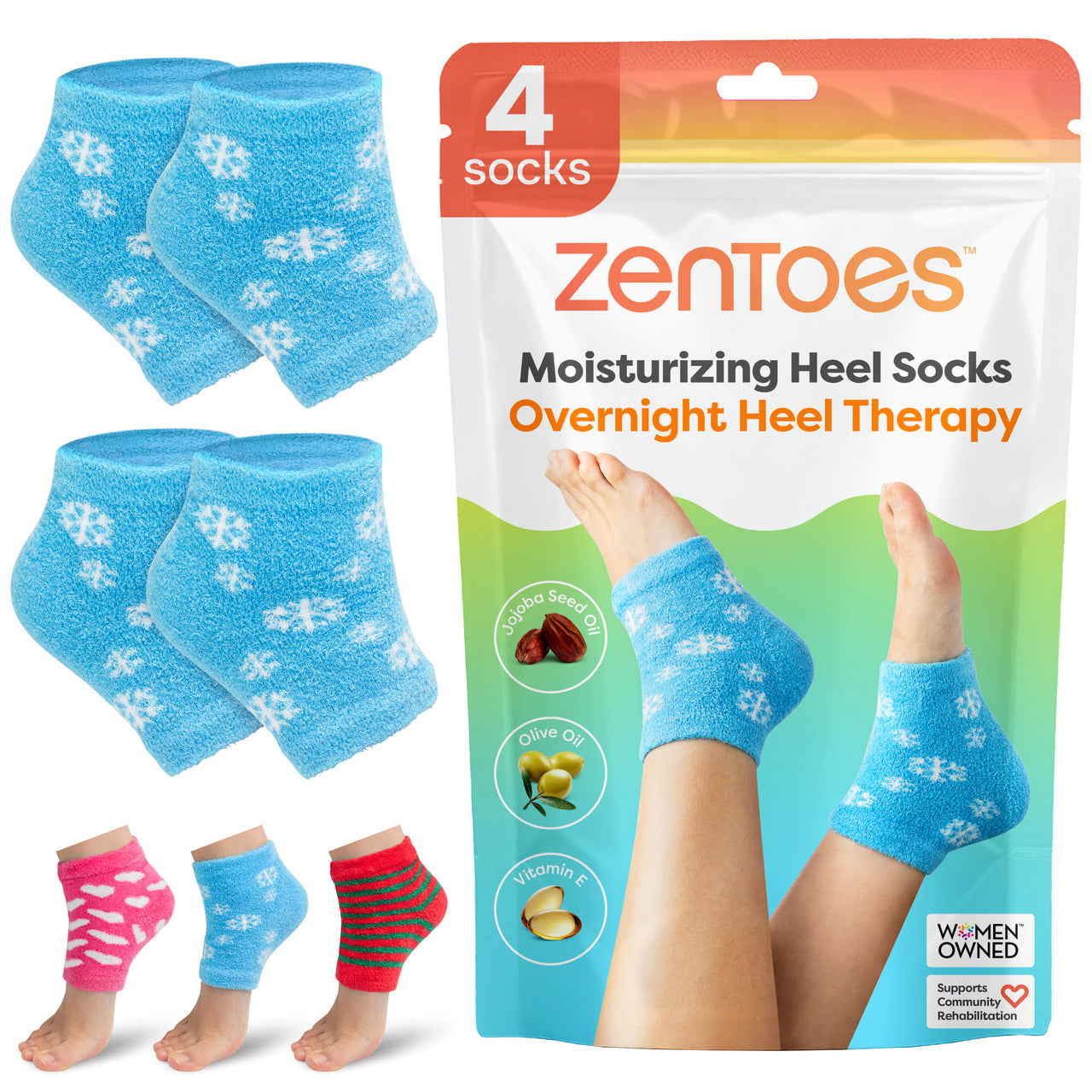 Moisturizing Gel Heel Socks - Fuzzy