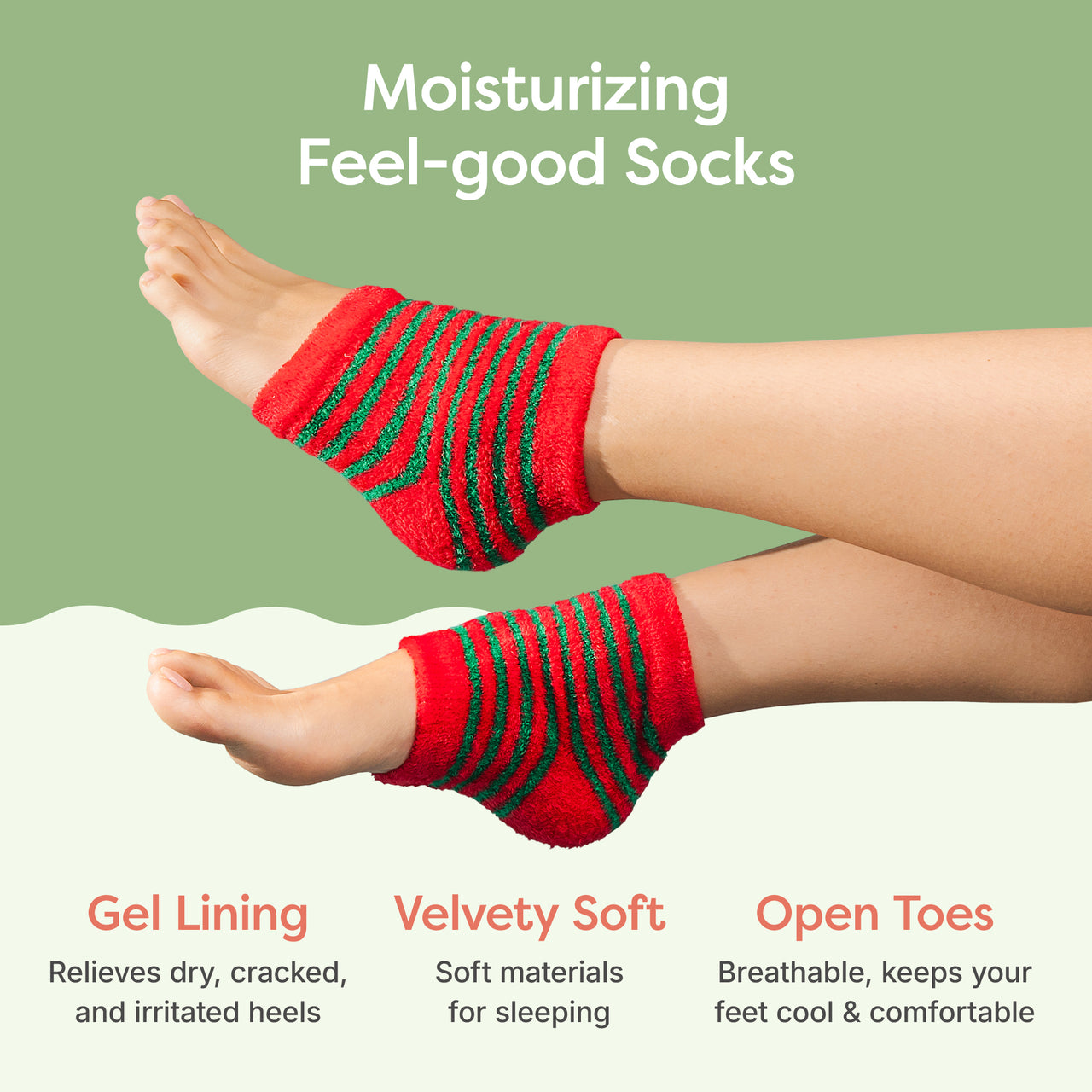 Moisturizing Gel Heel Socks - Fuzzy