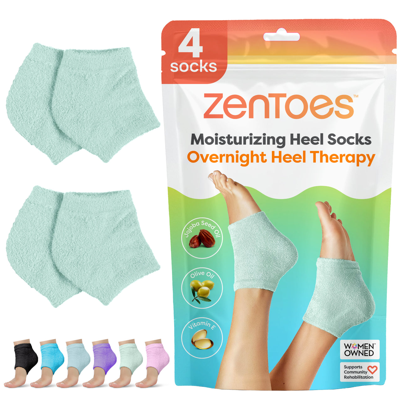 Moisturizing Gel Heel Socks - Fuzzy