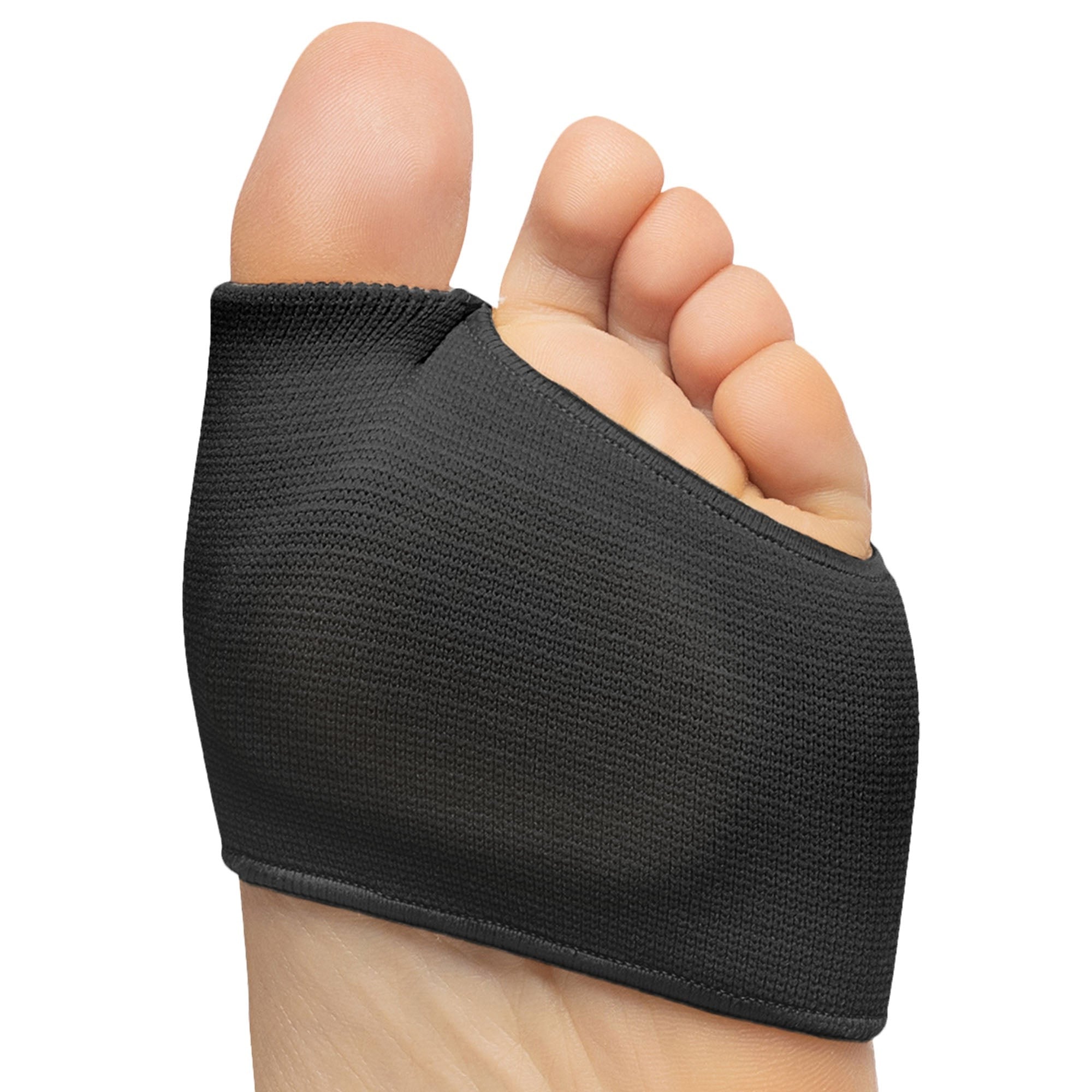 ZenToes Fabric Metatarsal Sleeve with Gel Pad Cushions Ball of Foot Black / Large