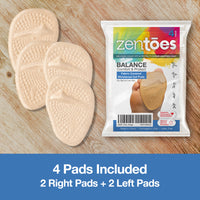 Thumbnail for Metatarsal Pads Cloth Covered Gel Ball of Foot Shoe Inserts 4 Pack - ZenToes