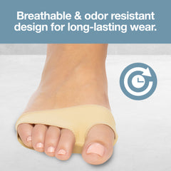 Fabric Metatarsal Sleeve Gel Pads Cushion Ball of Foot (Pair) - ZenToes