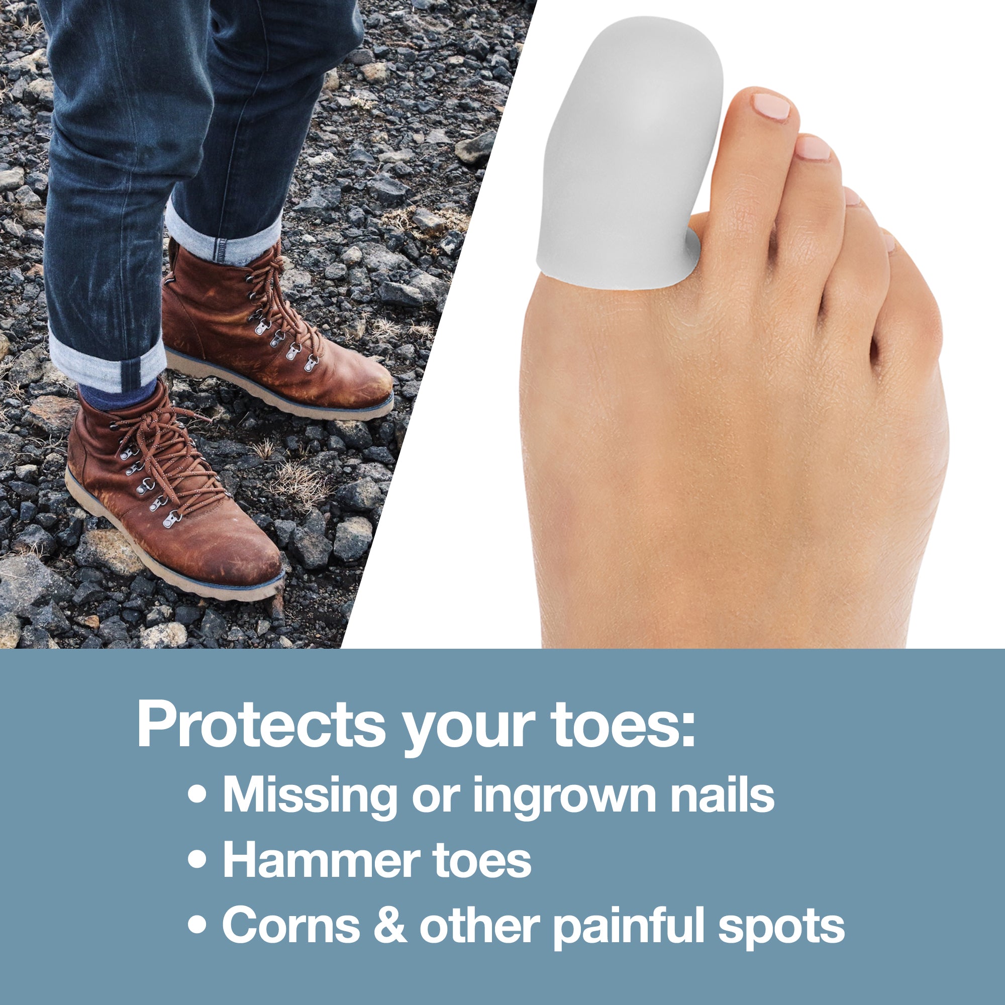 Large Gel Toe Cap and Protector - Pack of 6 - ZenToes