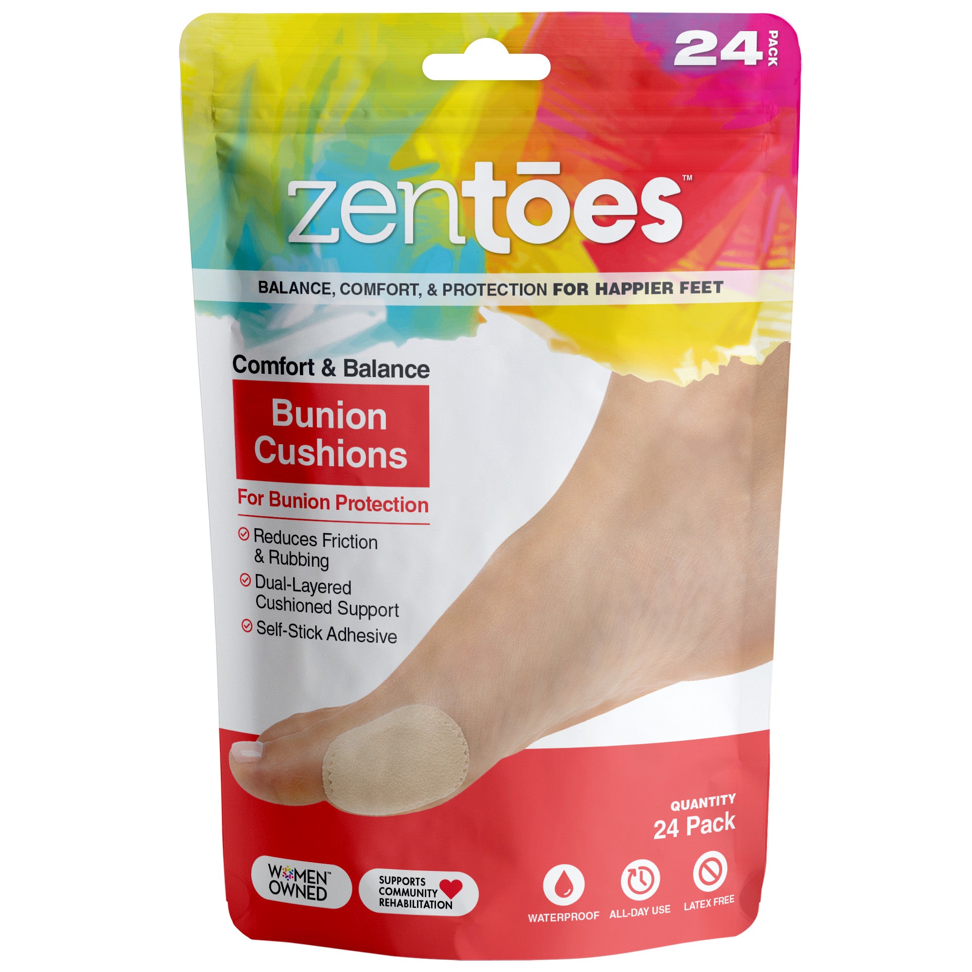 ZenToes Corn Cushions Waterproof Toe and Feet Treatment Pads (72 Count)
