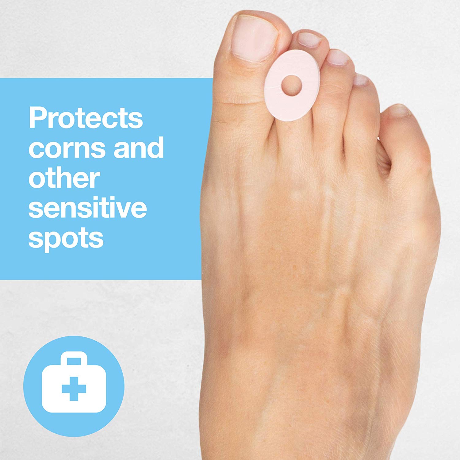 Chiroplax Foam Corn Cushions Pads Protectors Waterproof Self-Stick Blister  Toe Foot Pain Callus Relief Treatment (45 Count) 