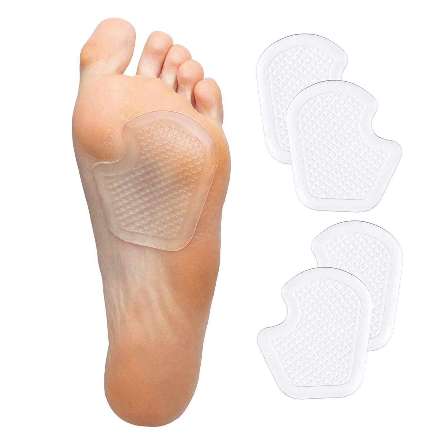 ZenToes Dancer Pads 4 Count Gel Cushions Protect and Relieve Metatarsal, Sesamoid, Ball of Foot Pain - 2 Pairs