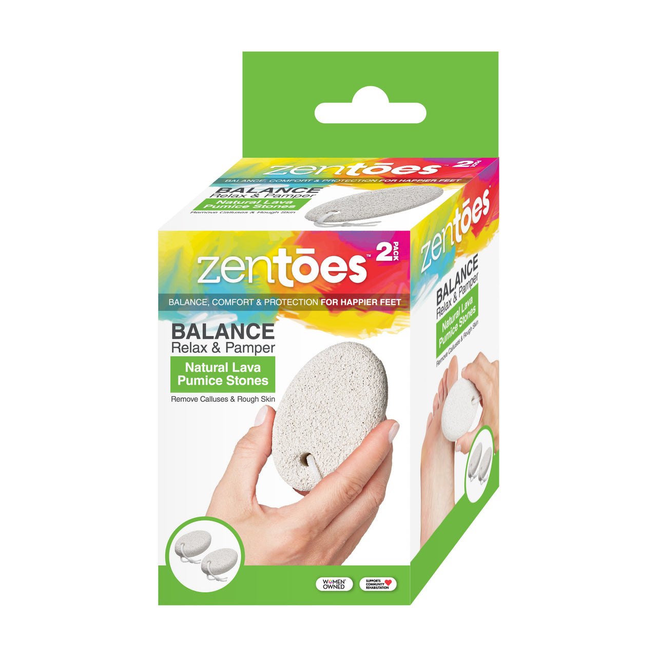 Natural Lava Pumice Stone Pedicure Callus Remover - 2 Pack - ZenToes