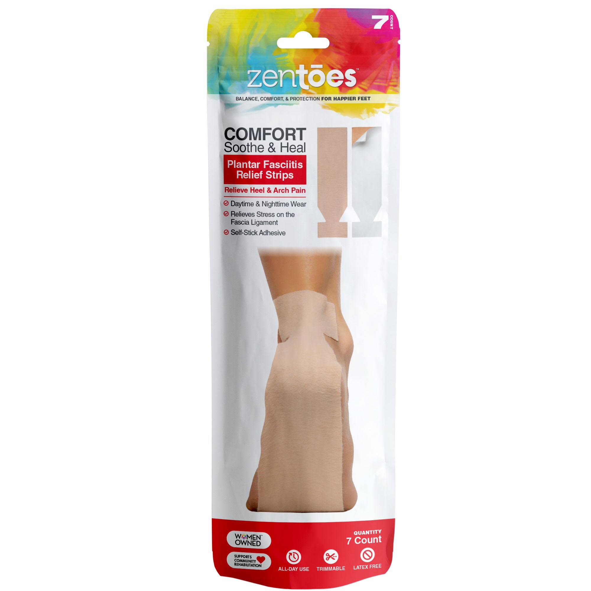 ZenToes Plantar Fasciitis Relief Strips Night Splints to Relieve Pain