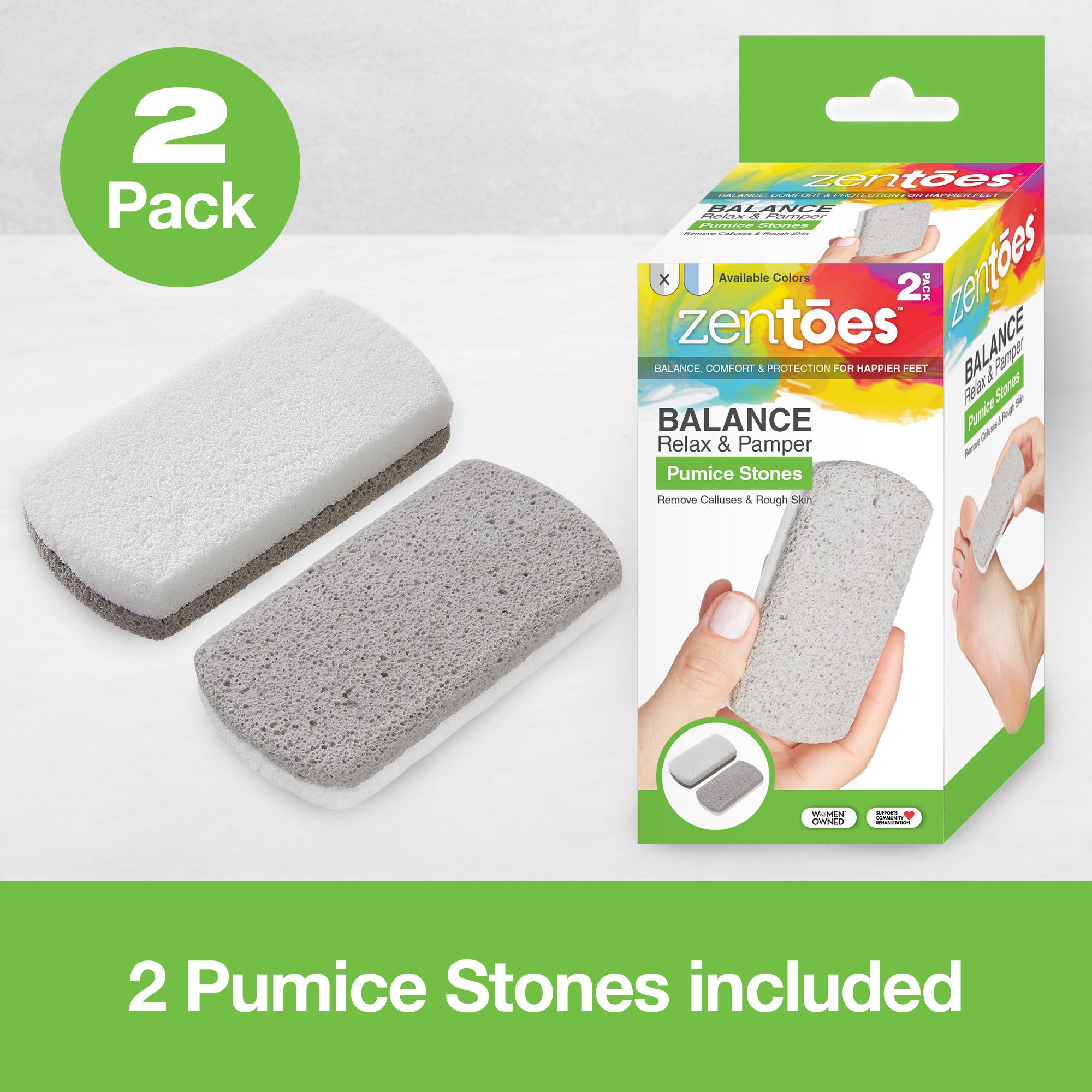 Pedicure Pumice Stones Double Sided - 2 Count - ZenToes