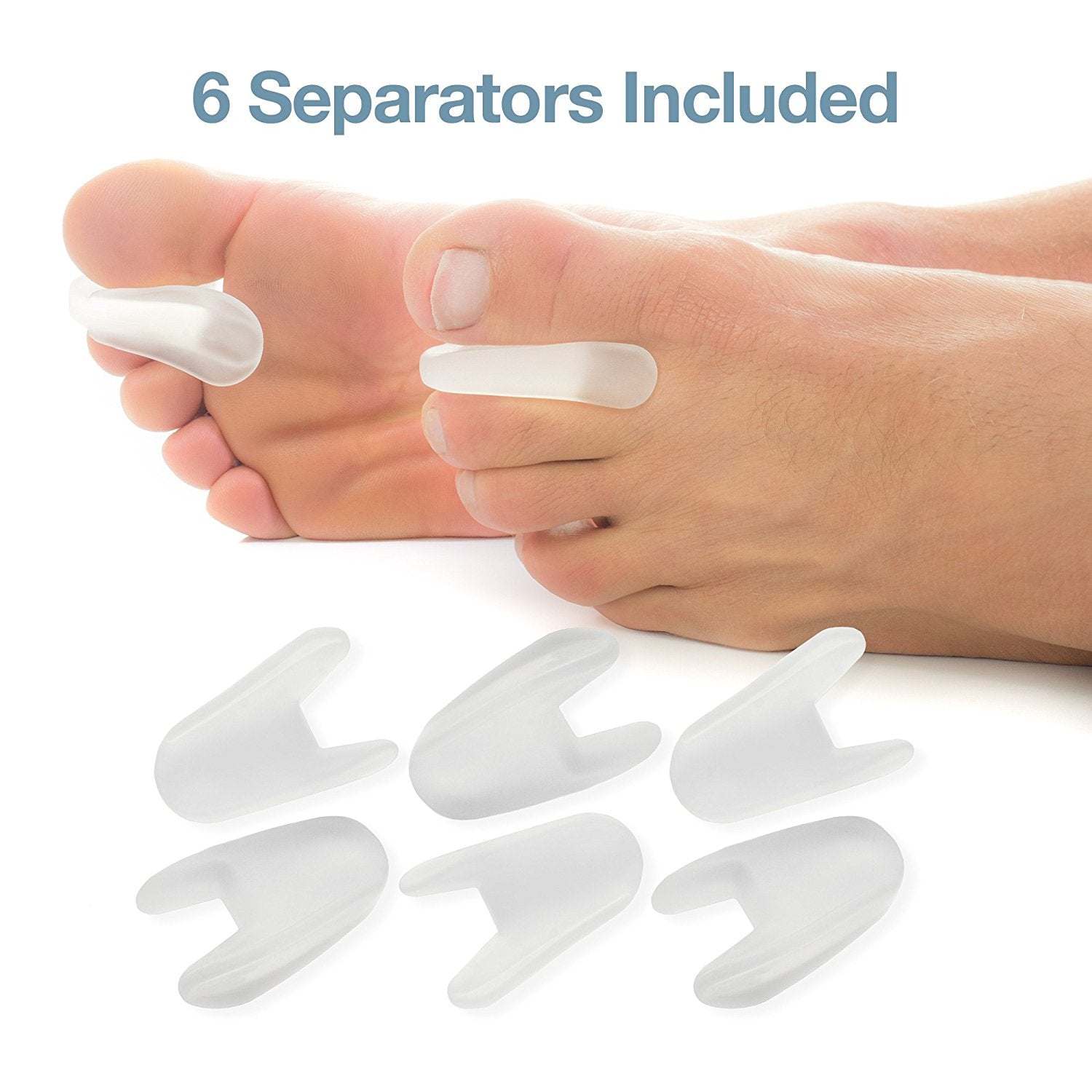 Flared Toe Separators Set of 6 Spacers with No Loop - ZenToes