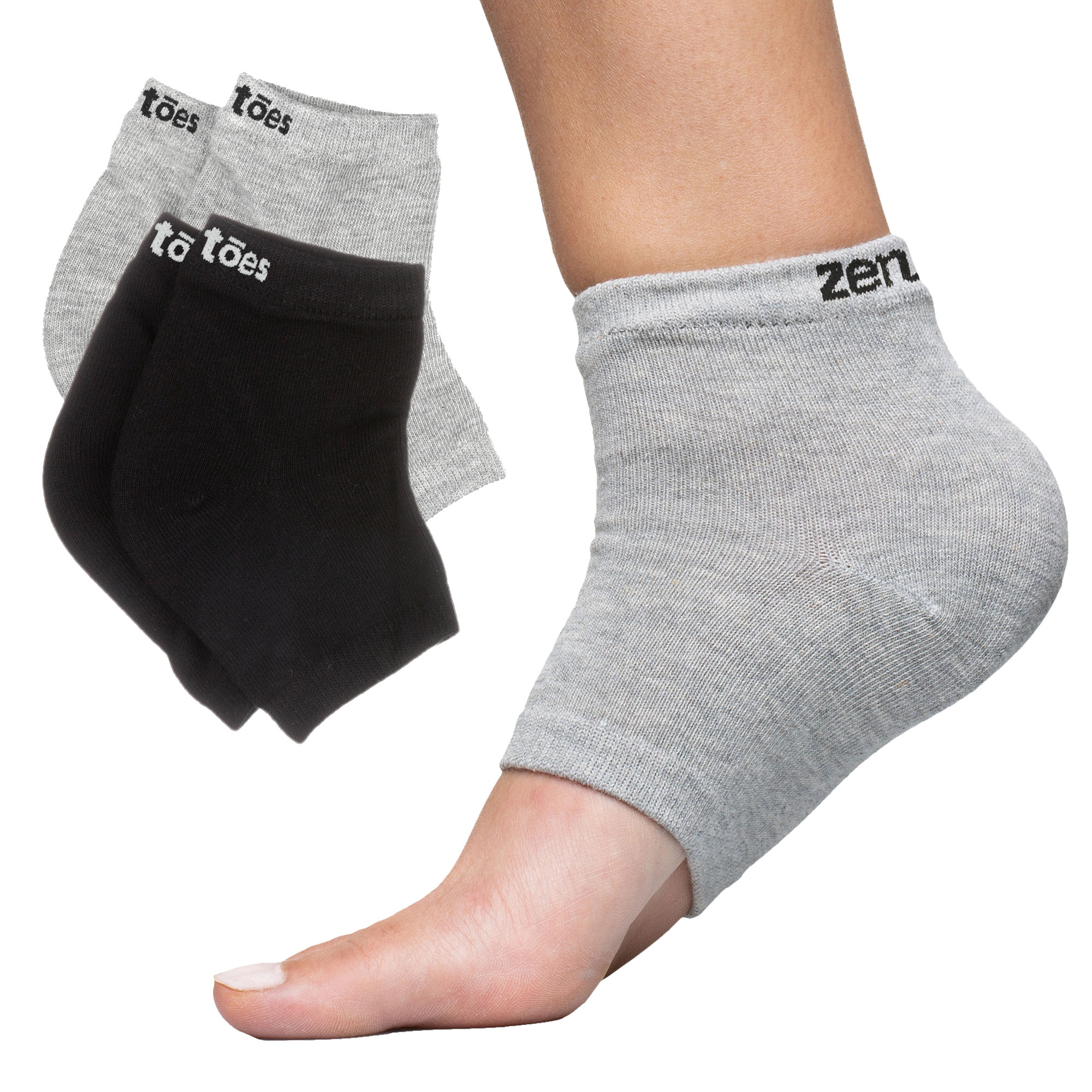 Moisturizing Heel Socks with Gel Treat Dry Cracked Heels – ZenToes