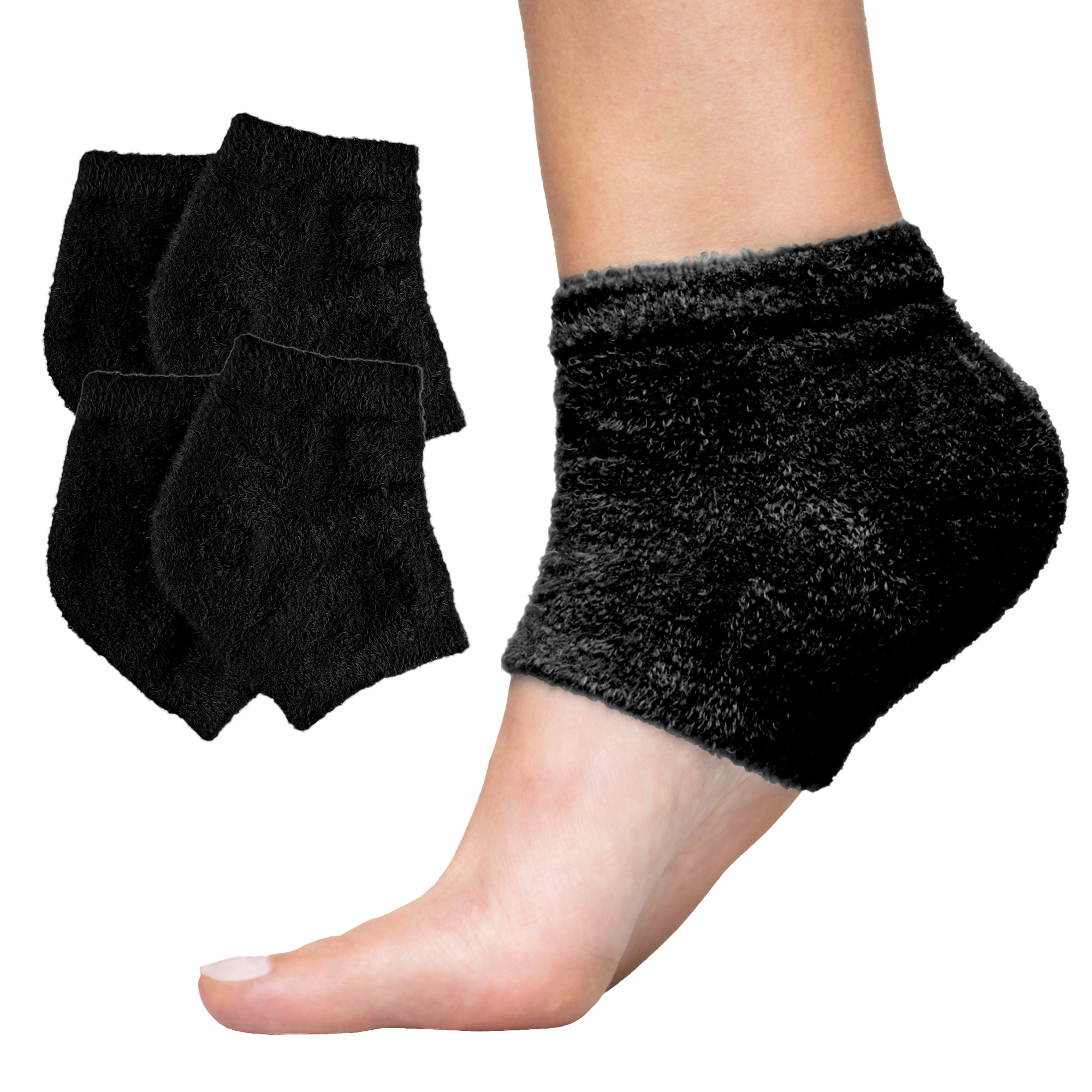 Fuzzy Moisturizing Heel Socks with Gel Treat Dry Cracked Heels – ZenToes