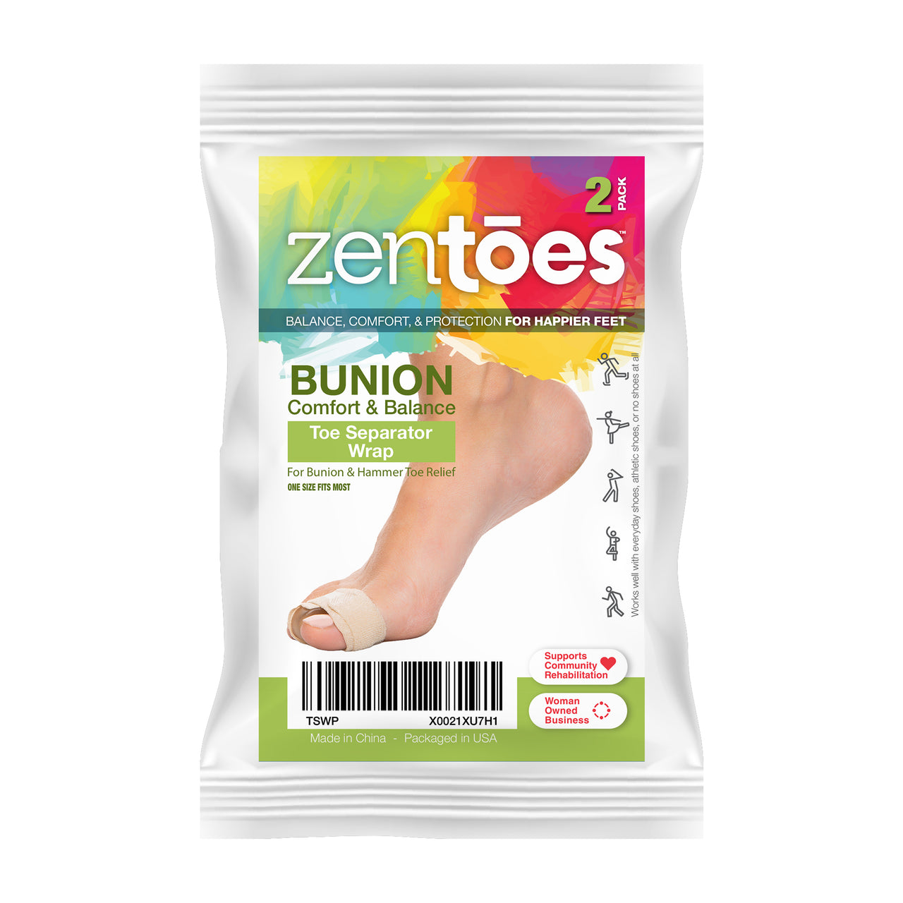 Bunion Toe Separator Wraps - 1 Pair (2 Count) - ZenToes