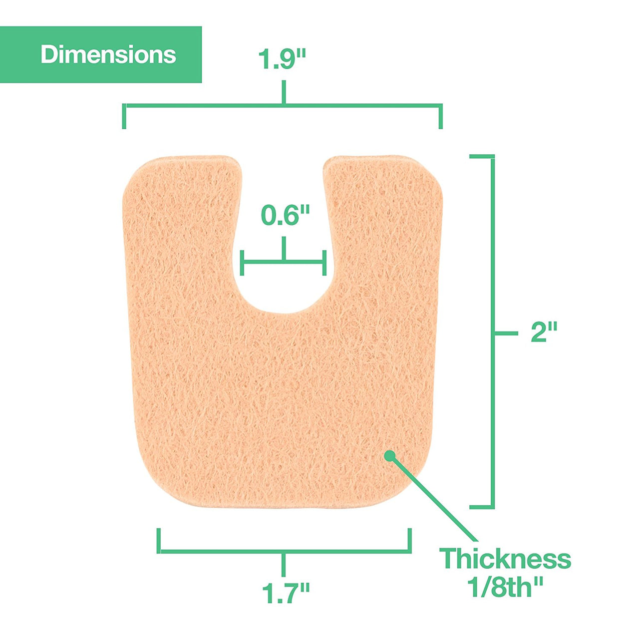 U-Shaped Felt Callus Pads - 24 Pack - ZenToes