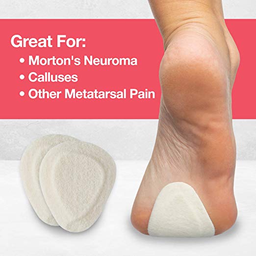 Felt Metatarsal Pads Ball of Foot Shoe Inserts - 6 Pair Pack - ZenToes