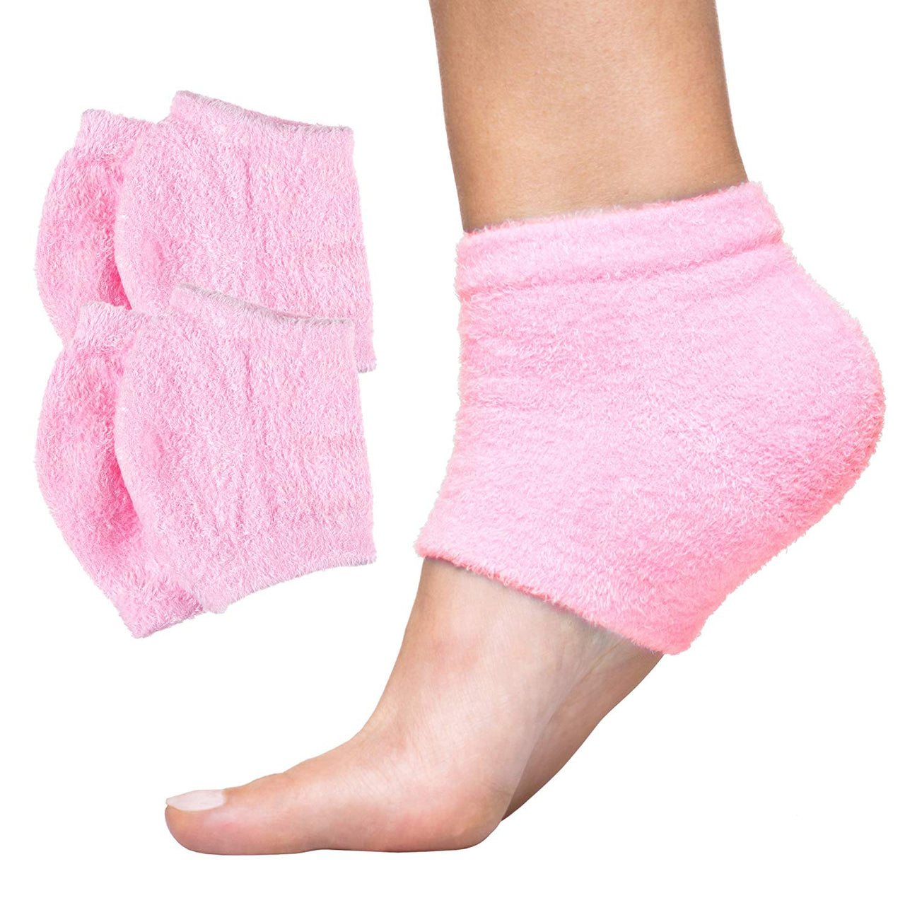 Moisturizing Heel Socks with Gel to Heal Dry Cracked Heels - Fuzzy - ZenToes